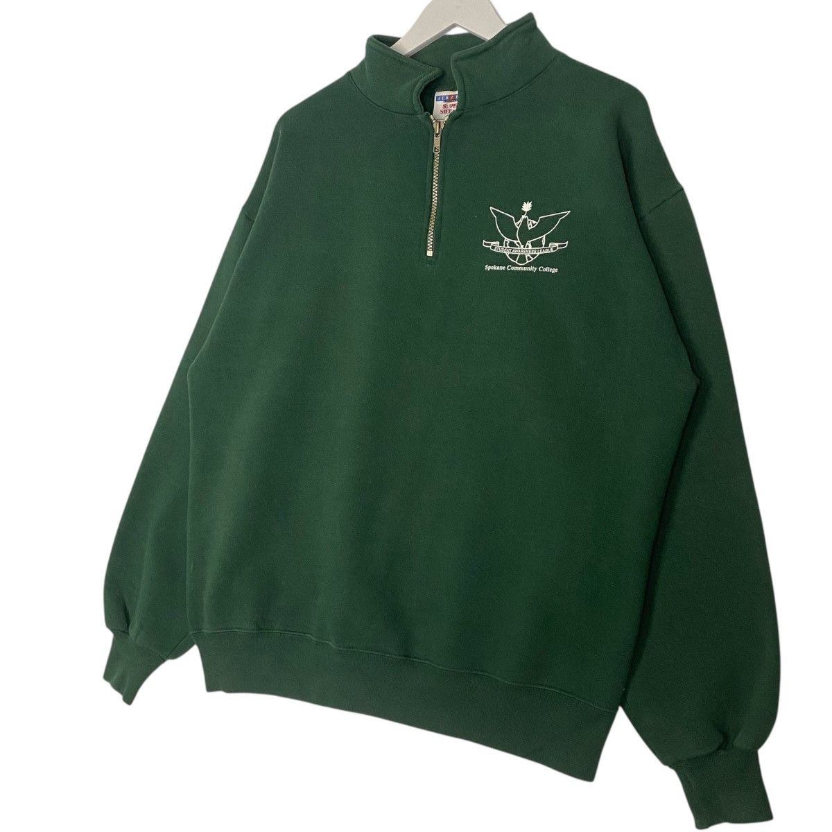 Vintage Vintage Jerzees Half Zipper Small Logo Embroidered Green SzL Size US L / EU 52-54 / 3 - 2 Thumbnail