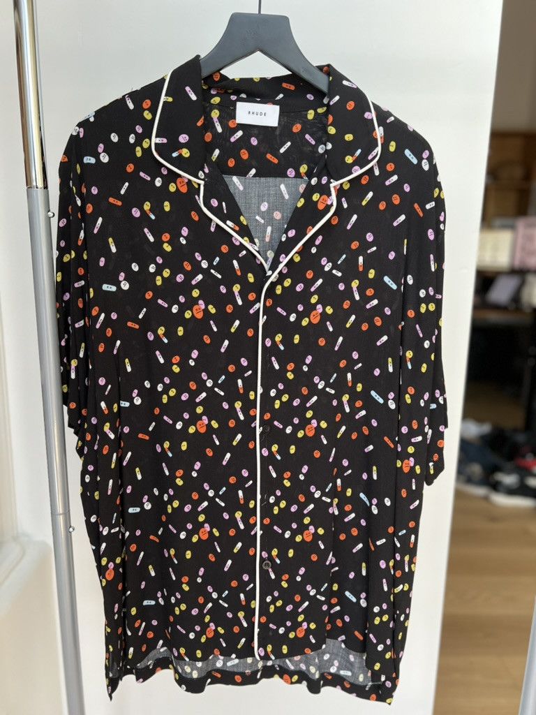 Rhude Pills Camp Collar Contract Piping Shirt
