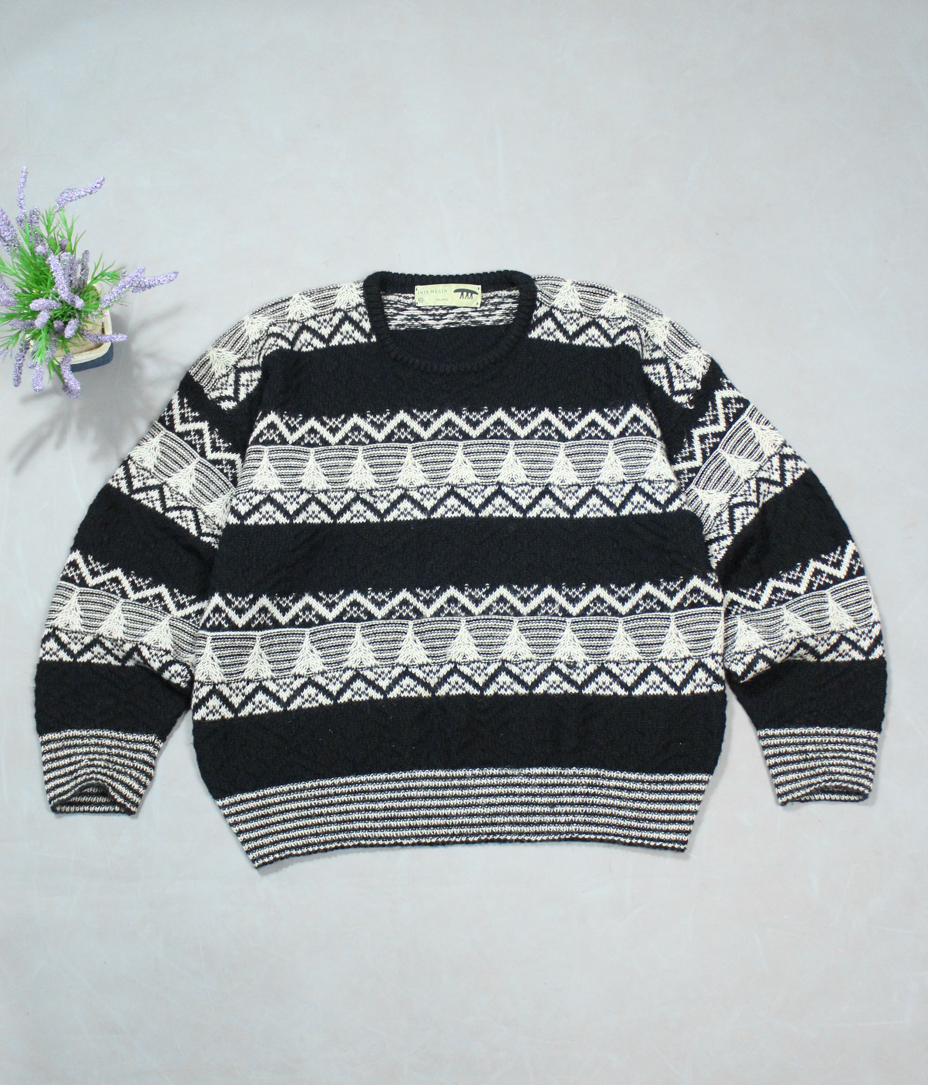 Inis Meain INIS MEAIN ALPACA WOOL KNIT SWEATER Size US L / EU 52-54 / 3 - 1 Thumbnail