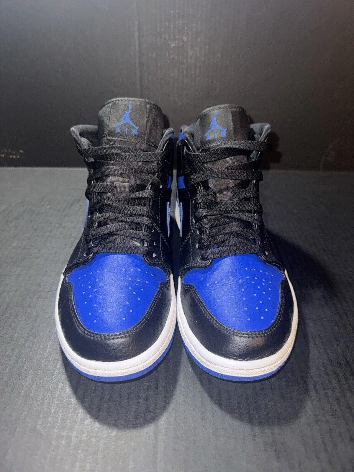 Jordan Brand Nike Air Jordan 1 Mid Black Hyper Royal - 554724-068 - Sz 9 Size US 9 / EU 42 - 3 Thumbnail
