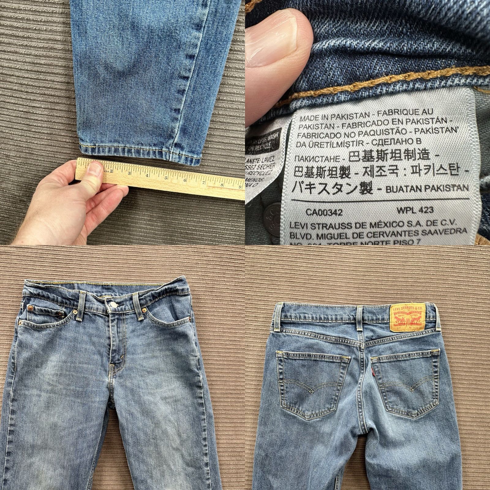 Levi's Levi's 511 Jeans Men 30/30 Blue Cotton Denim Straight Leg Regular Inseam 30 Size US 30 / EU 46 - 8 Thumbnail