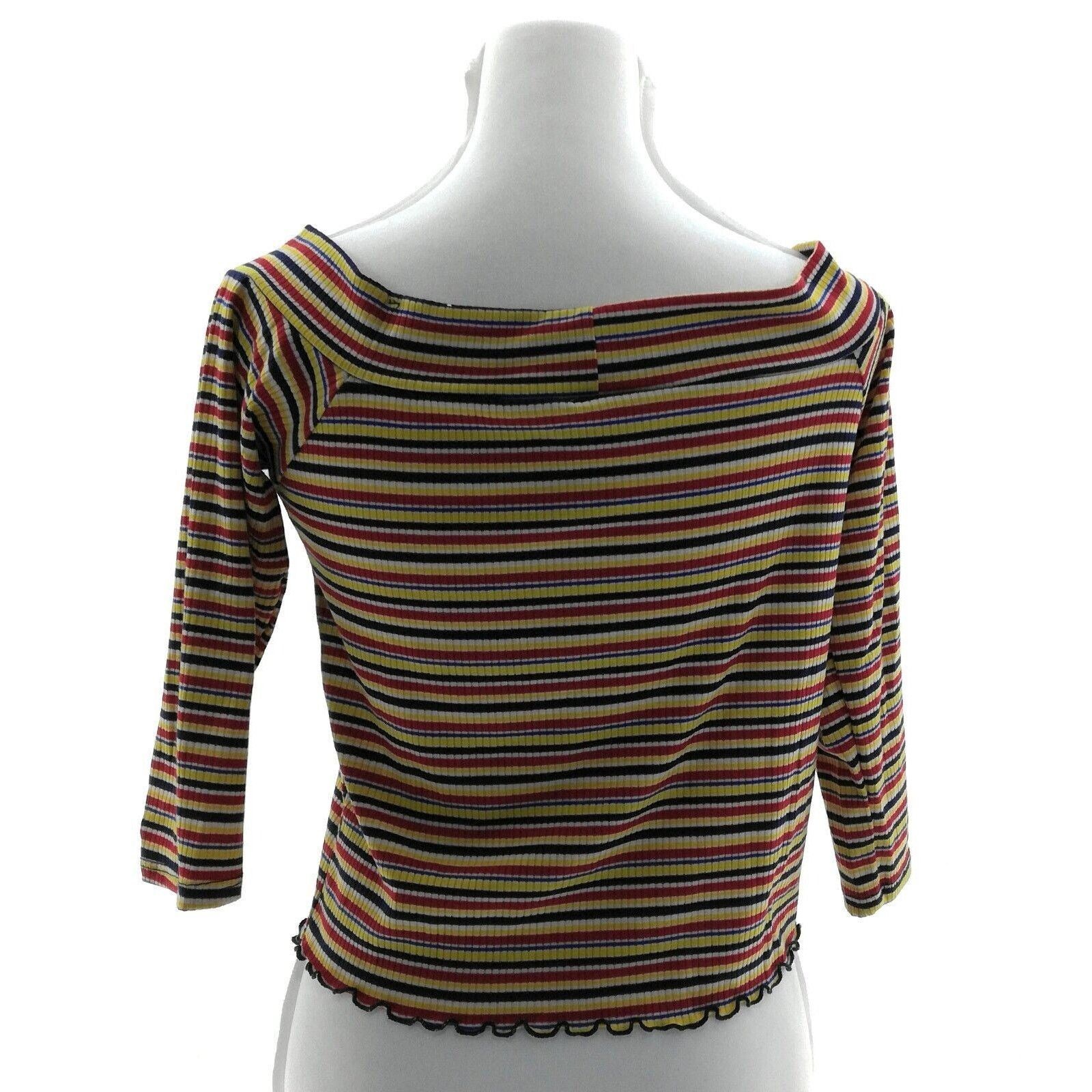Other Caution to The Wind Multi Color Striped Crop Top - Large Size L / US 10 / IT 46 - 3 Thumbnail