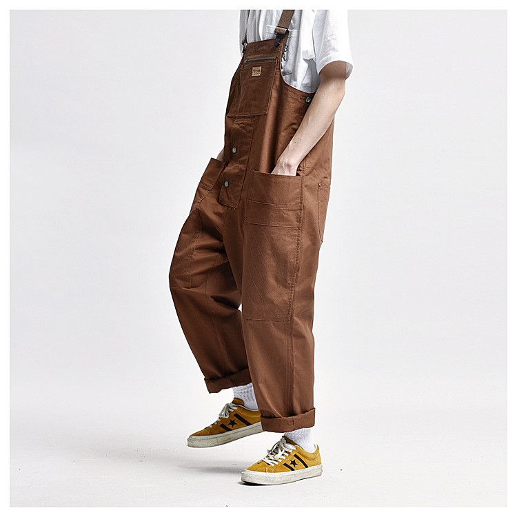 Japanese Brand Men's Street Washed Vintage Loose Multi-Pocket Overalls Size US 32 / EU 48 - 3 Thumbnail