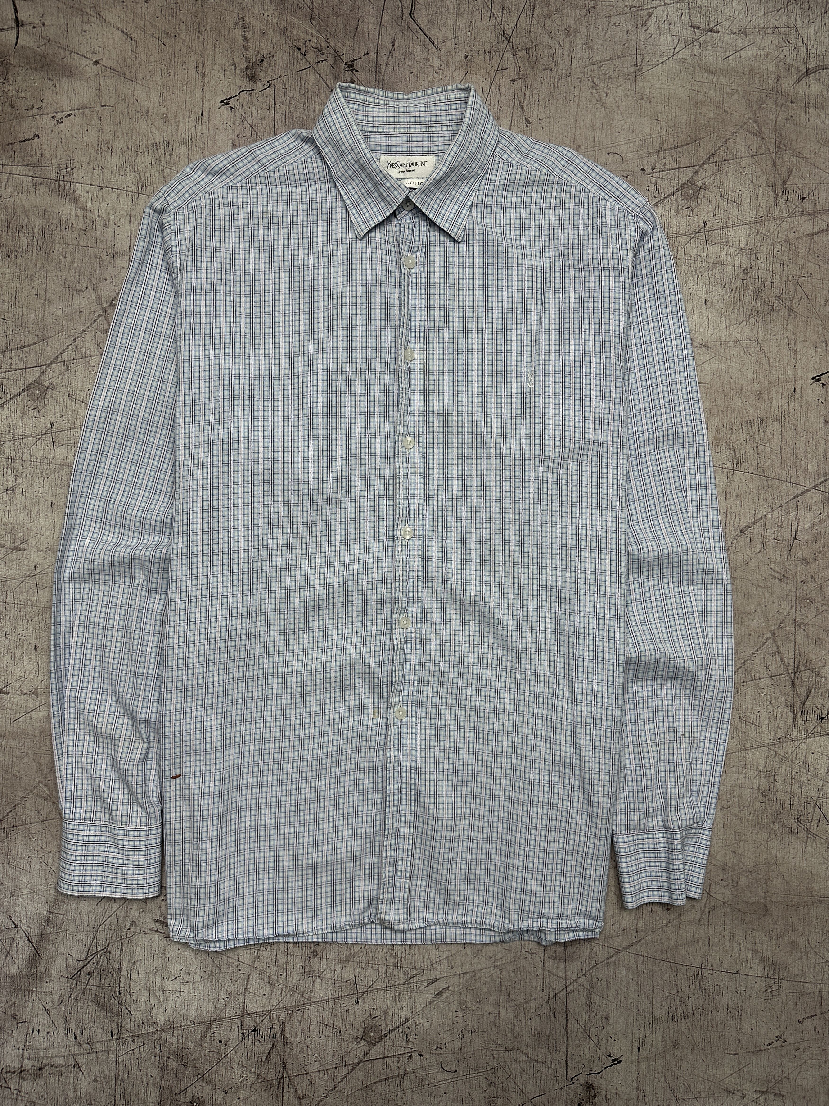 Yves Saint Laurent Yves Saint Laurent YSL Vintage Mens Long Sleeve Shirt Size US L / EU 52-54 / 3 - 1 Thumbnail