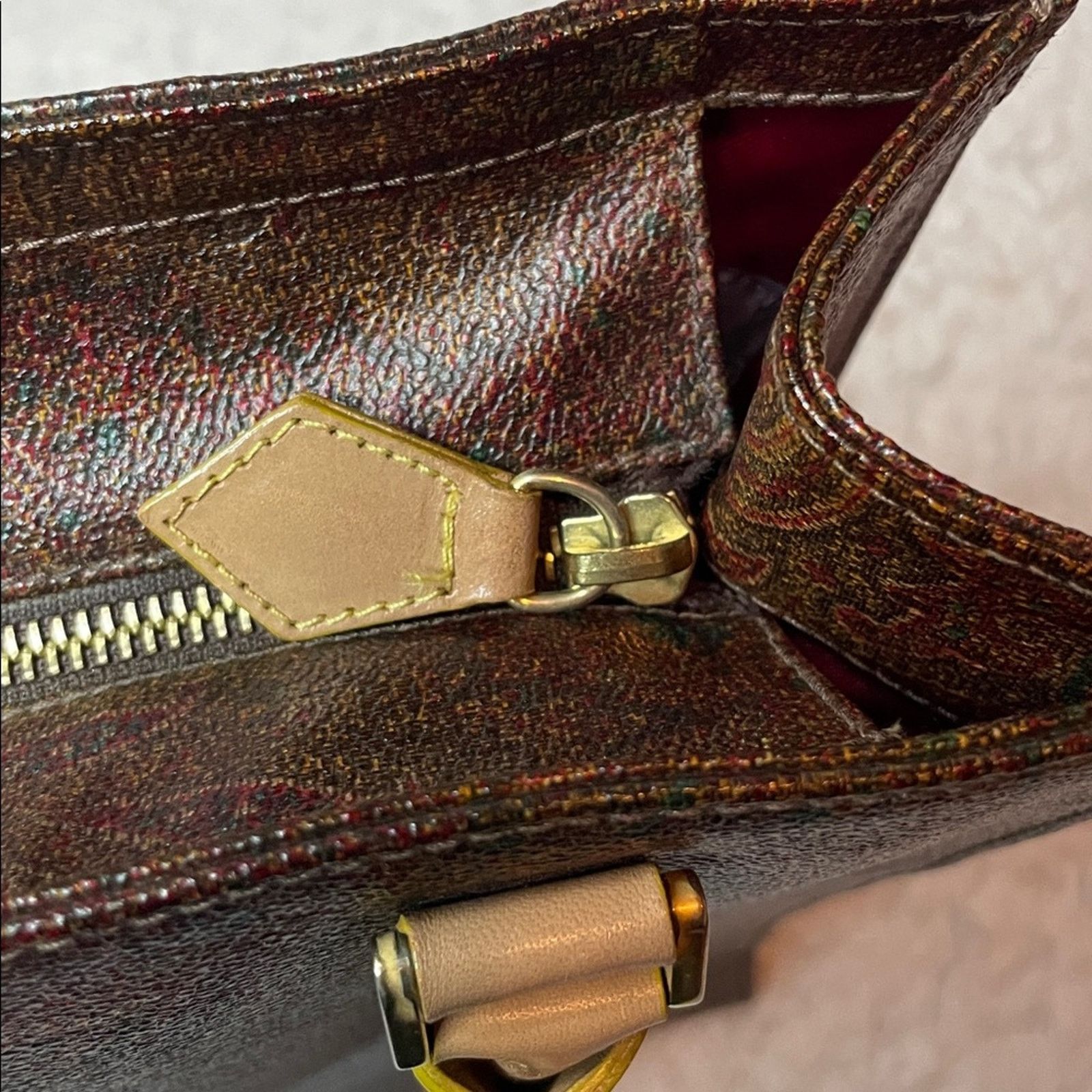 Etro Etro Vintage Arnica Paisley Leather Zip Tote Shoulder Bag Size ONE SIZE - 6 Thumbnail