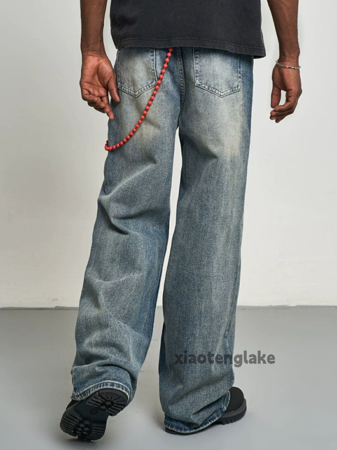 Jean × Vintage washed faded skate hiphop flared loose baggy jeans Size US 32 / EU 48 - 7 Thumbnail