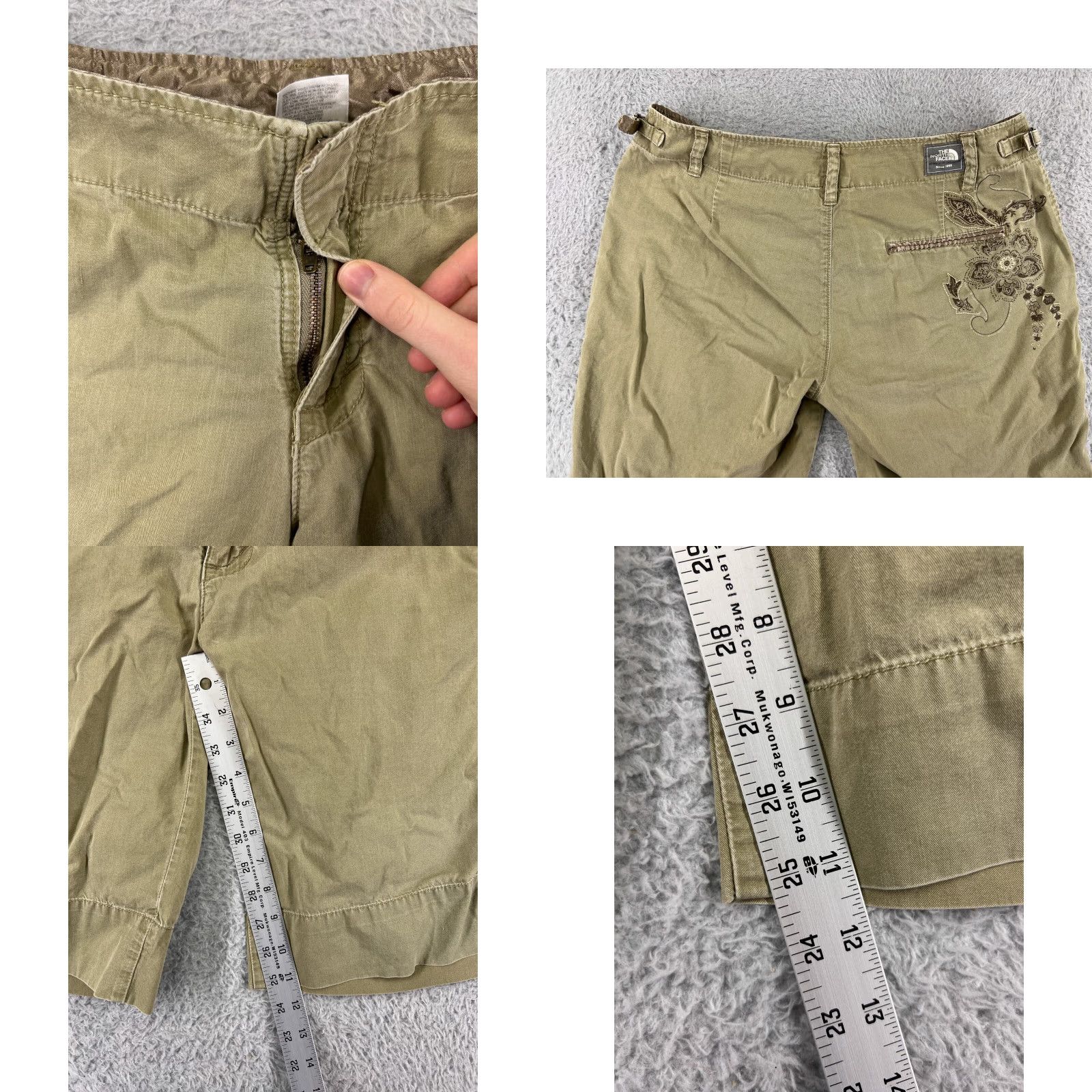 The North Face The North Face Shorts Womens 8 Beige Floral Embroidered Cotton Blend Buckles Size 30" / US 8 / IT 44 - 8 Thumbnail