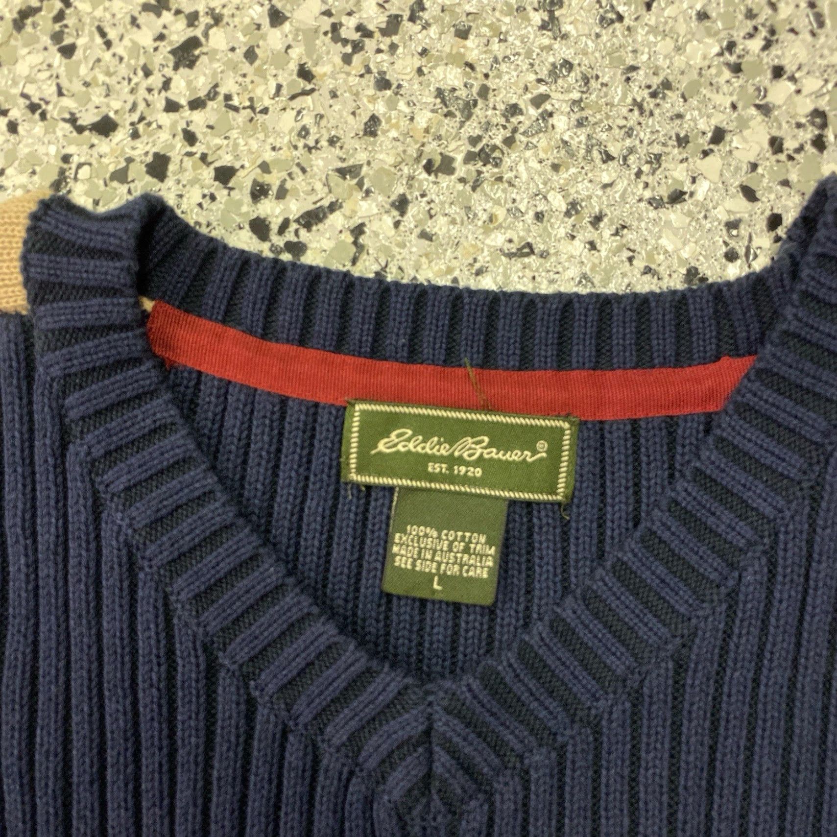 Eddie Bauer VINTAGE Eddie Bauer Sweater Men Size L Blue Ribbed Cotton Knit Pullover Crew Neck Long Sleeve Regular Fit Winter Casual Size US L / EU 52-54 / 3 - 2 Thumbnail