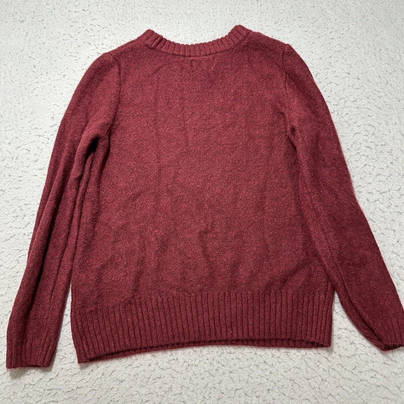 Croft & Barrow Croft & Barrow Medium Crewneck Burgundy Cable Knit Sweater Size M / US 6-8 / IT 42-44 - 10 Thumbnail
