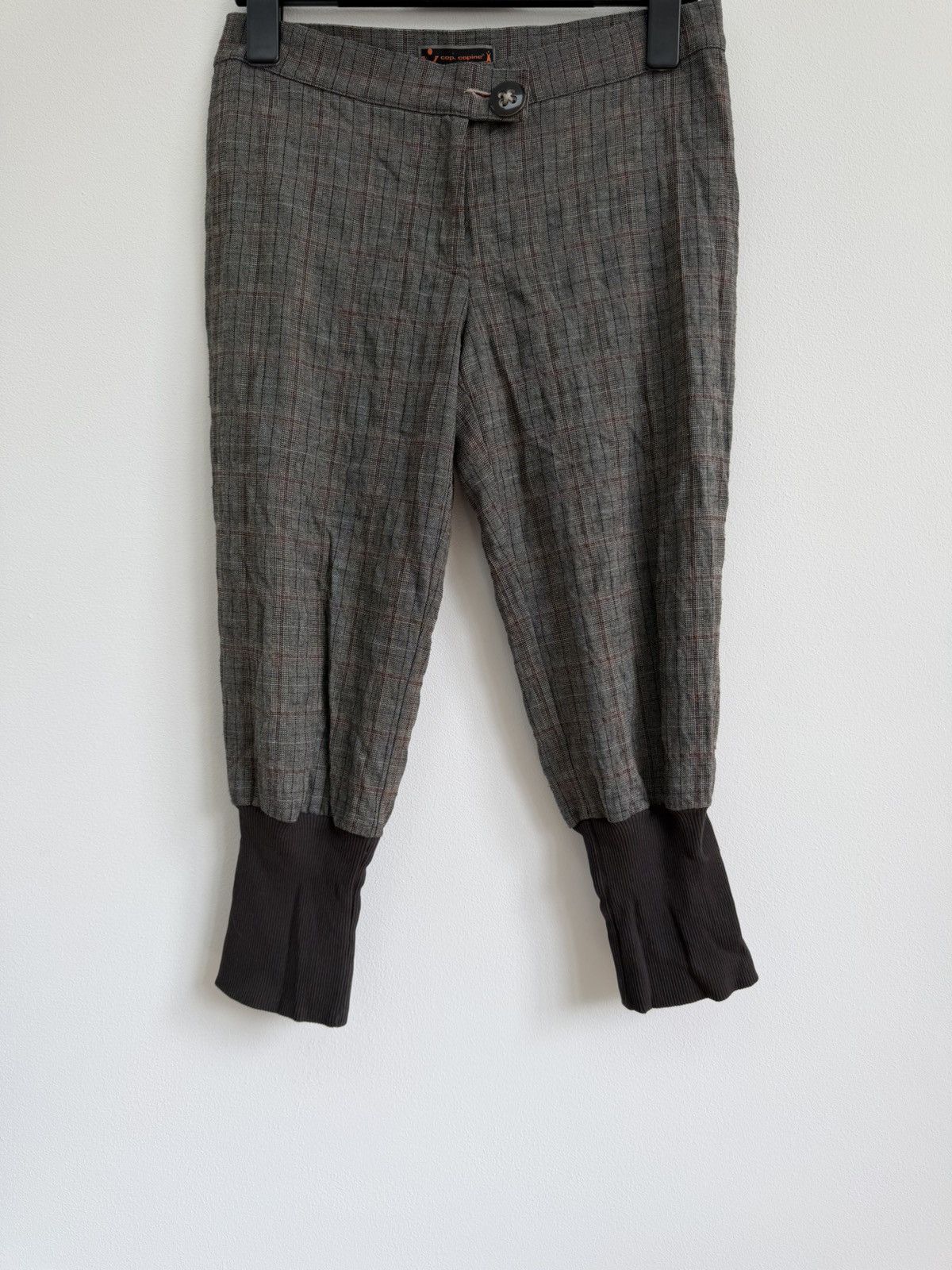 Cop Copine Cop.Copine France Plaid Checked Cropped Pants Avant-Garde Size 28" / US 6 / IT 42 - 4 Thumbnail