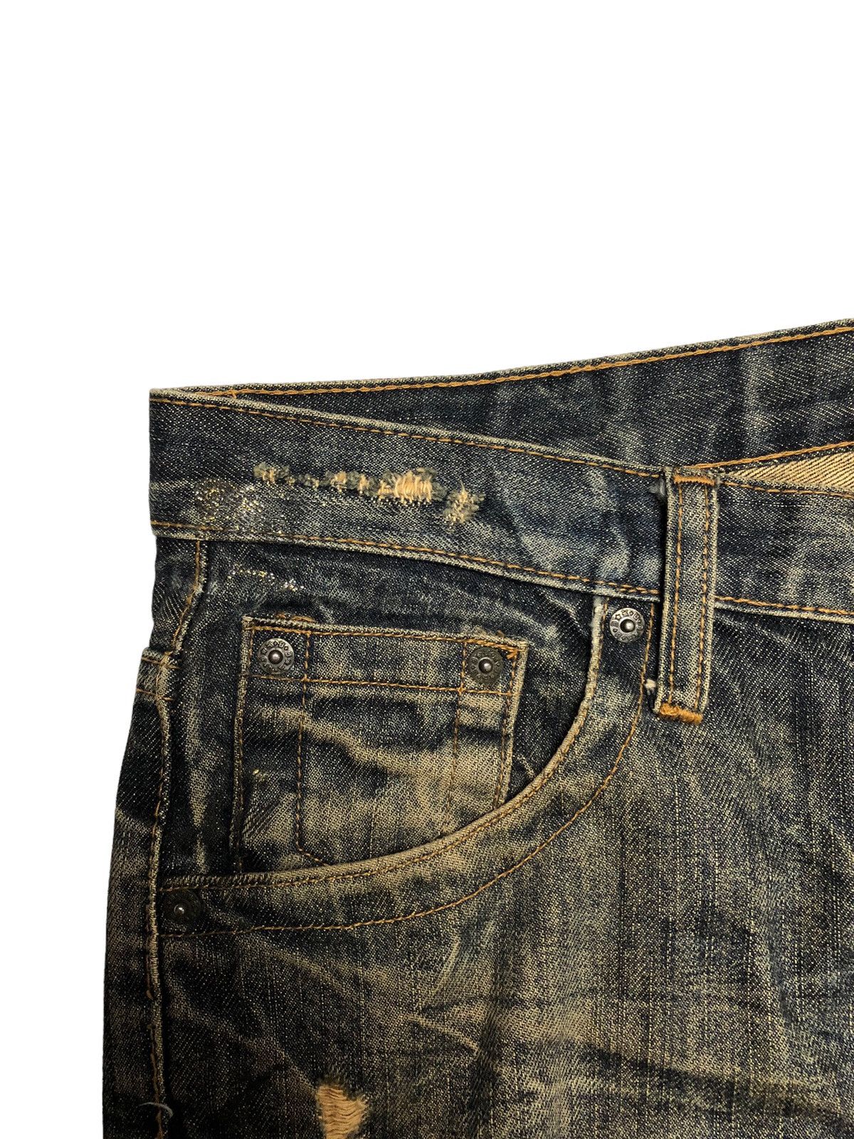 Japanese Brand Japanese Brand KUI distressed glitter rusty denim pants Size US 33 - 13 Thumbnail
