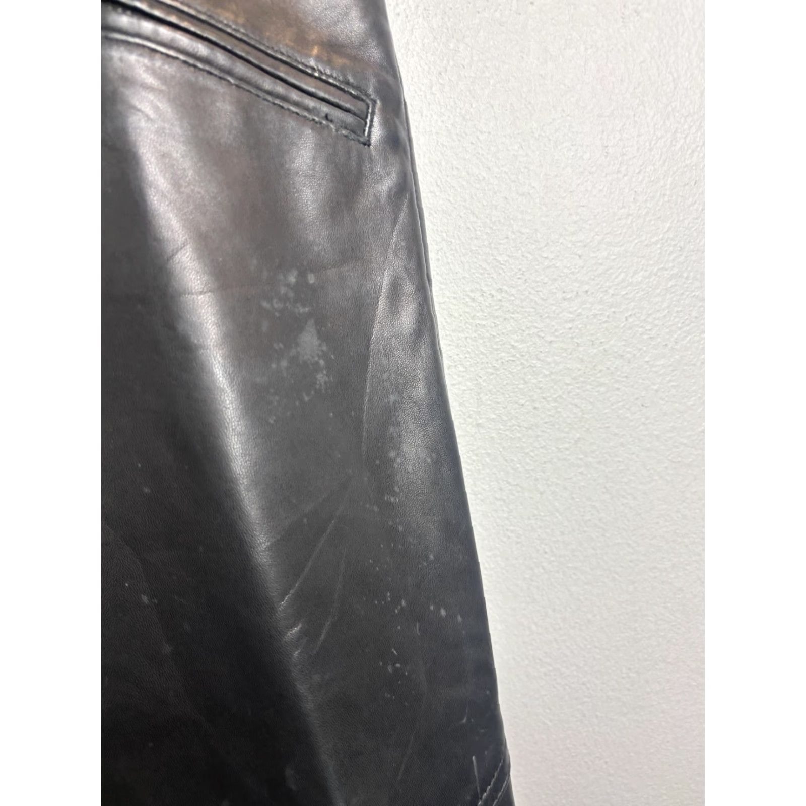 Ralph Lauren Rugby Ralph Lauren Pants Womens 4 Black Leather Skinny Ankle Moto Zip Pockets Size 27" / US 4 / IT 40 - 3 Thumbnail