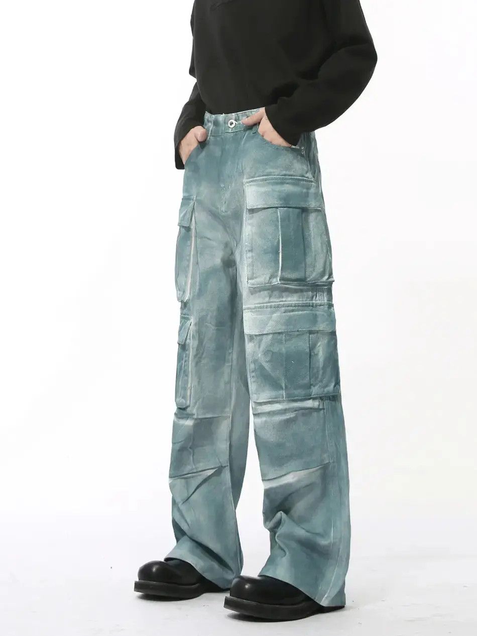 Japanese Brand Retro loose pocket wide leg jeans Size US 32 / EU 48 - 3 Thumbnail