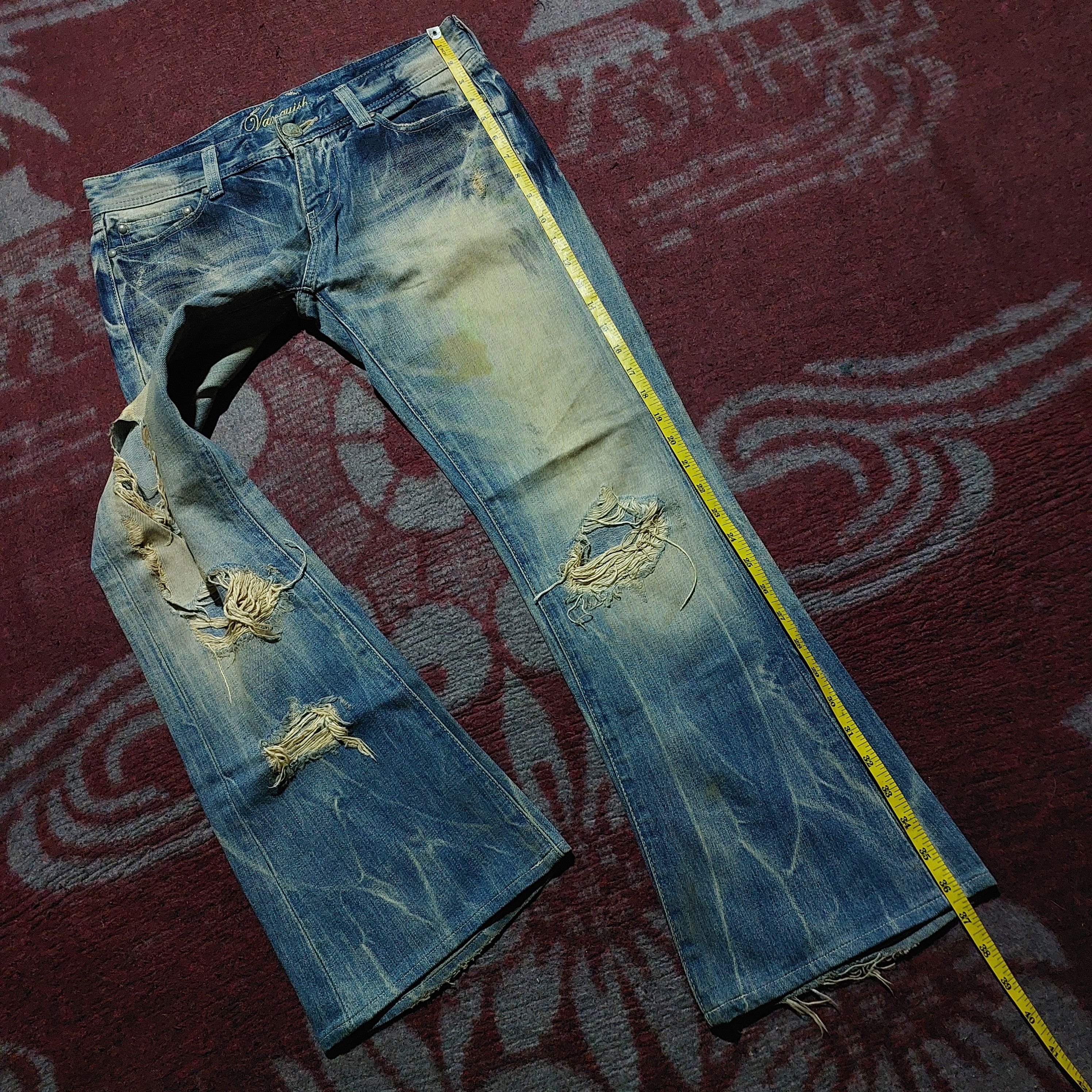 Vanquish Vanquish Gold japan Acid ripped Flared Jeans Size US 32 / EU 48 - 15 Thumbnail