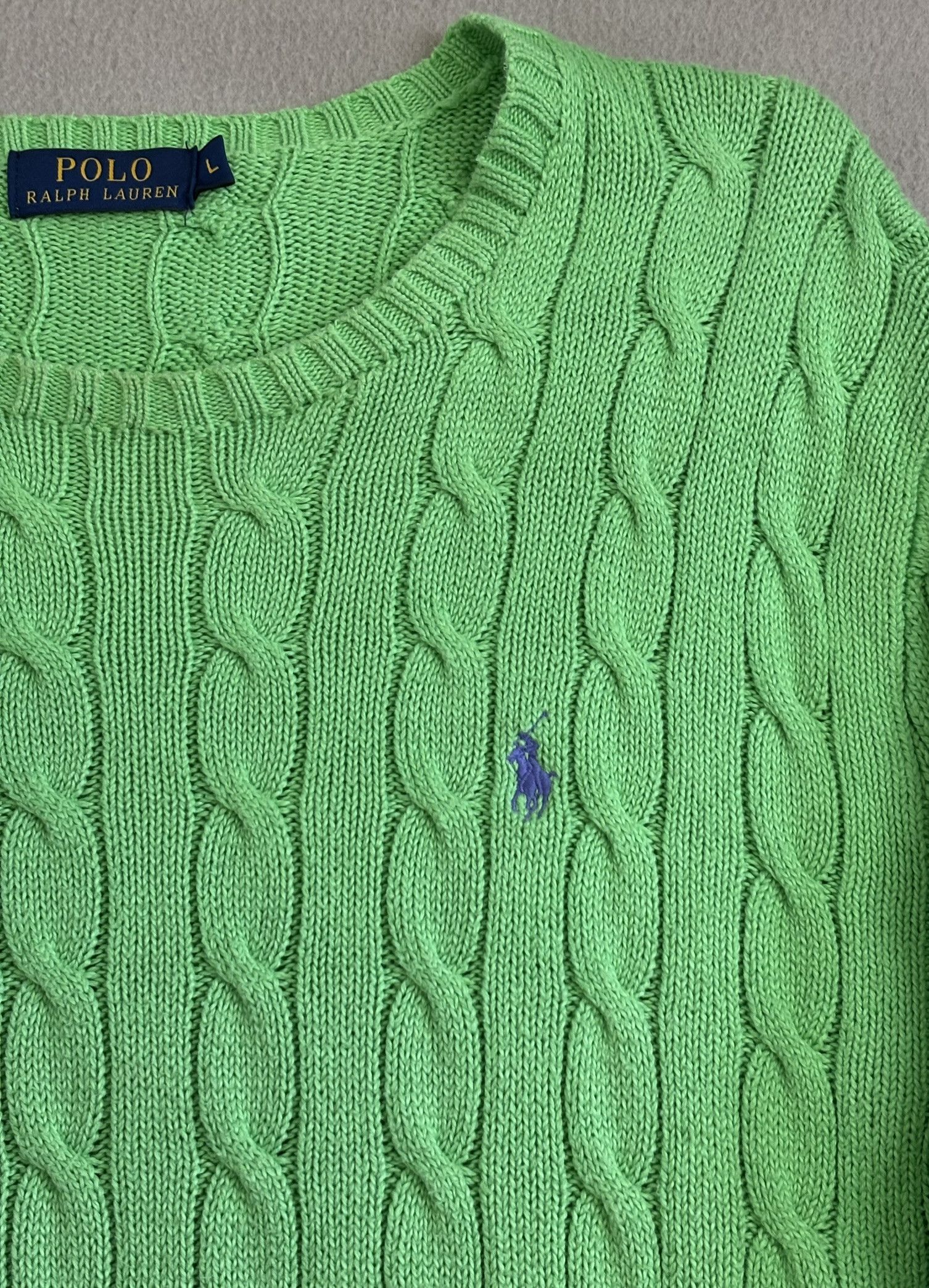 Polo Ralph Lauren Polo Ralph Lauren Cable Knit Green Sweater Large Size L / US 10 / IT 46 - 5 Thumbnail