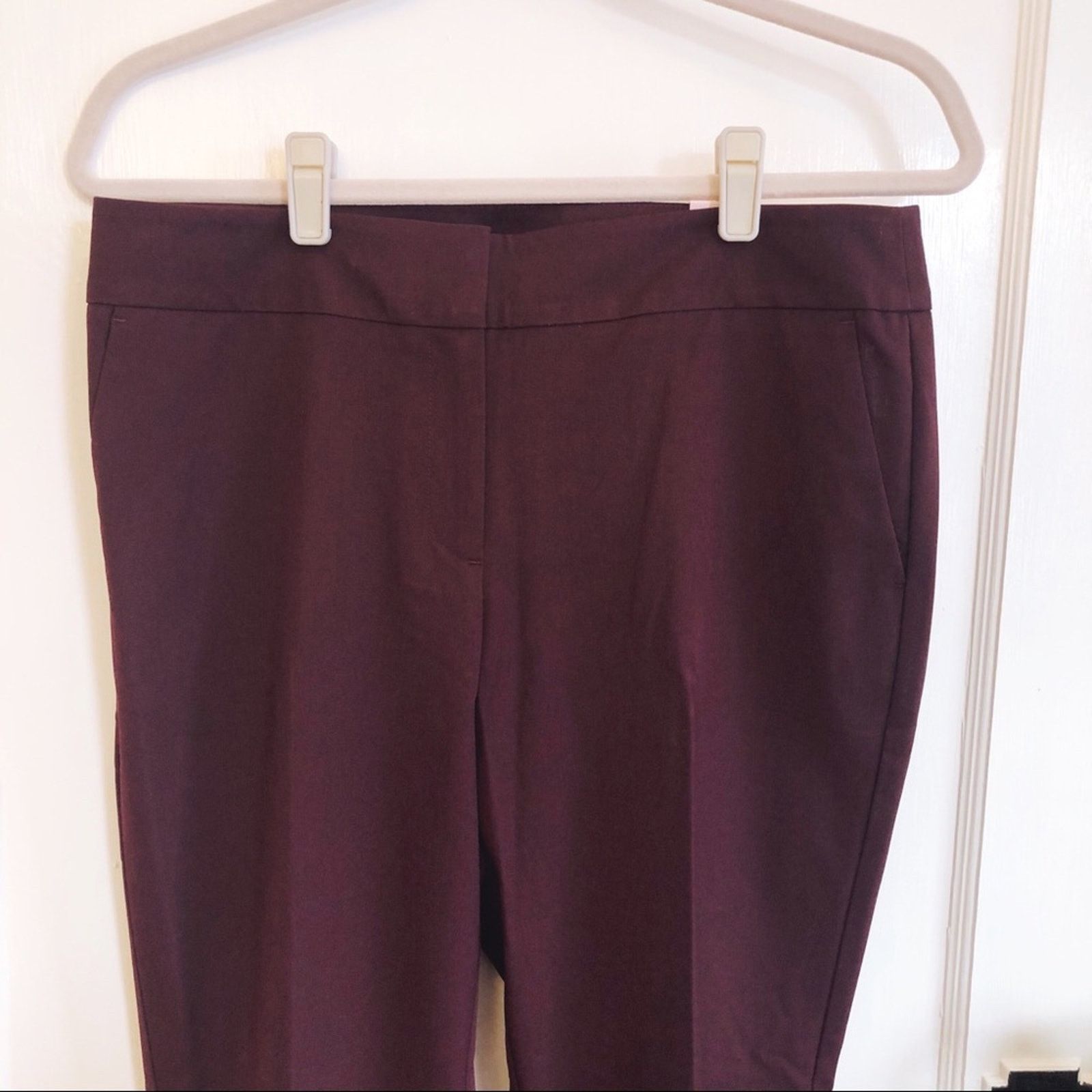 Ann Taylor Ann Taylor Maroon Modern Slim Leg Dress Pants Size 28" / US 6 / IT 42 - 3 Thumbnail
