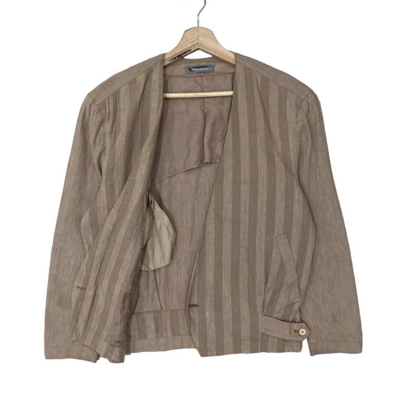 Issey Miyake 🔥Vintage 80s Issey Miyake Men Stripes Single Button Jacket Size US S / EU 44-46 / 1 - 1 Thumbnail