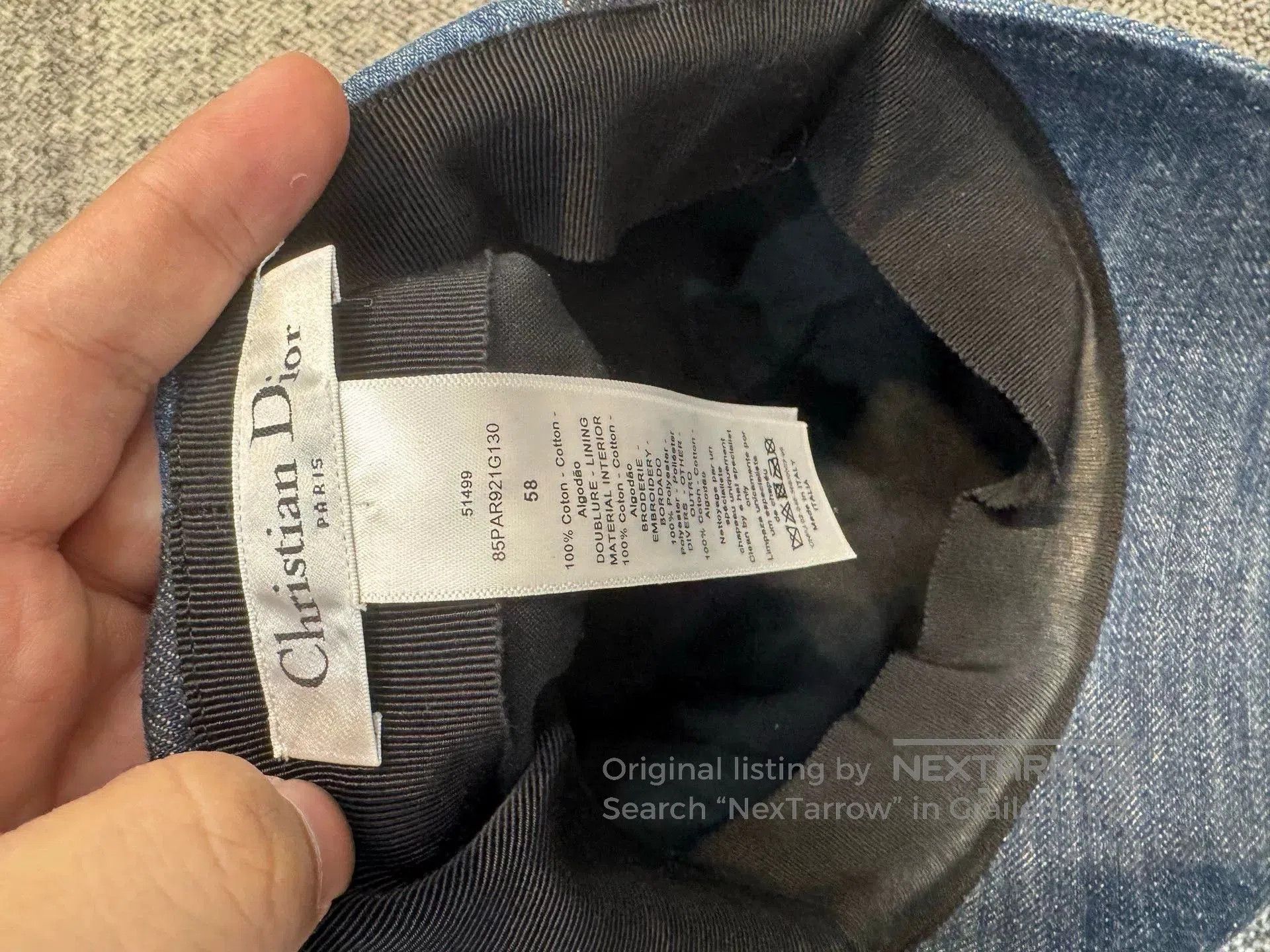 Dior Dior Denim Color Block Baseball Cap. Size ONE SIZE - 4 Thumbnail