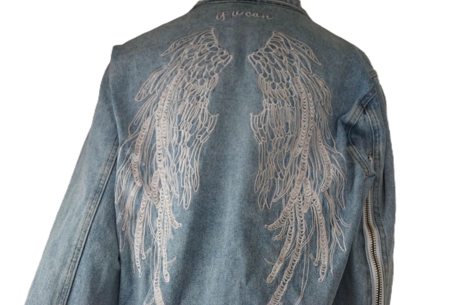 Other Grace Chow Angel Wing Denim Jacket WITH Original Hoodie Set Size XL / US 12-14 / IT 48-50 - 2 Thumbnail