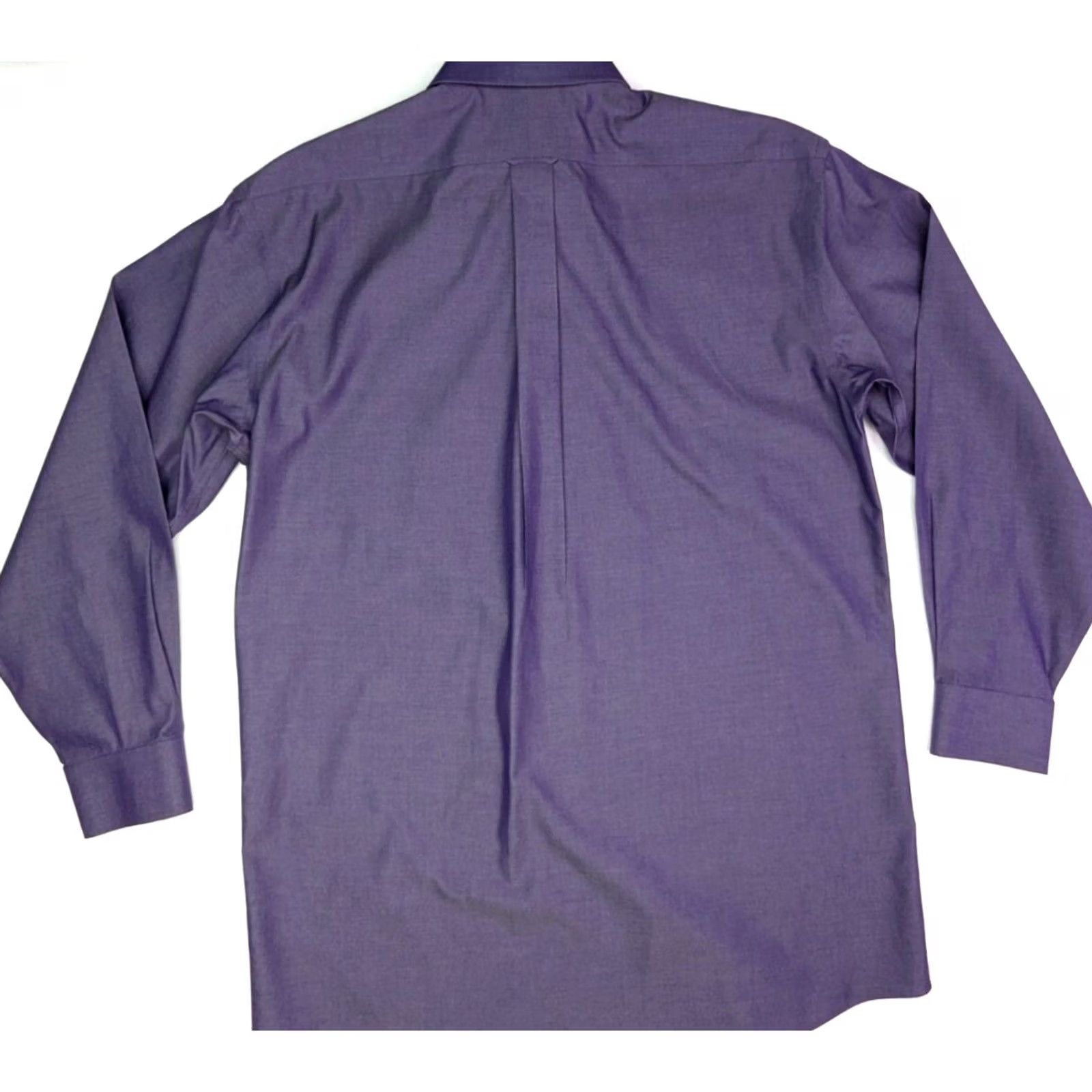 Roundtree & Yorke Roundtree & Yorke Gold Label Dress Shirt, Men 46 Chest, 15.5 Neck x 34 Long, Purple Knit, Button-Down Collar, Regular Fit Size 46R - 7 Thumbnail
