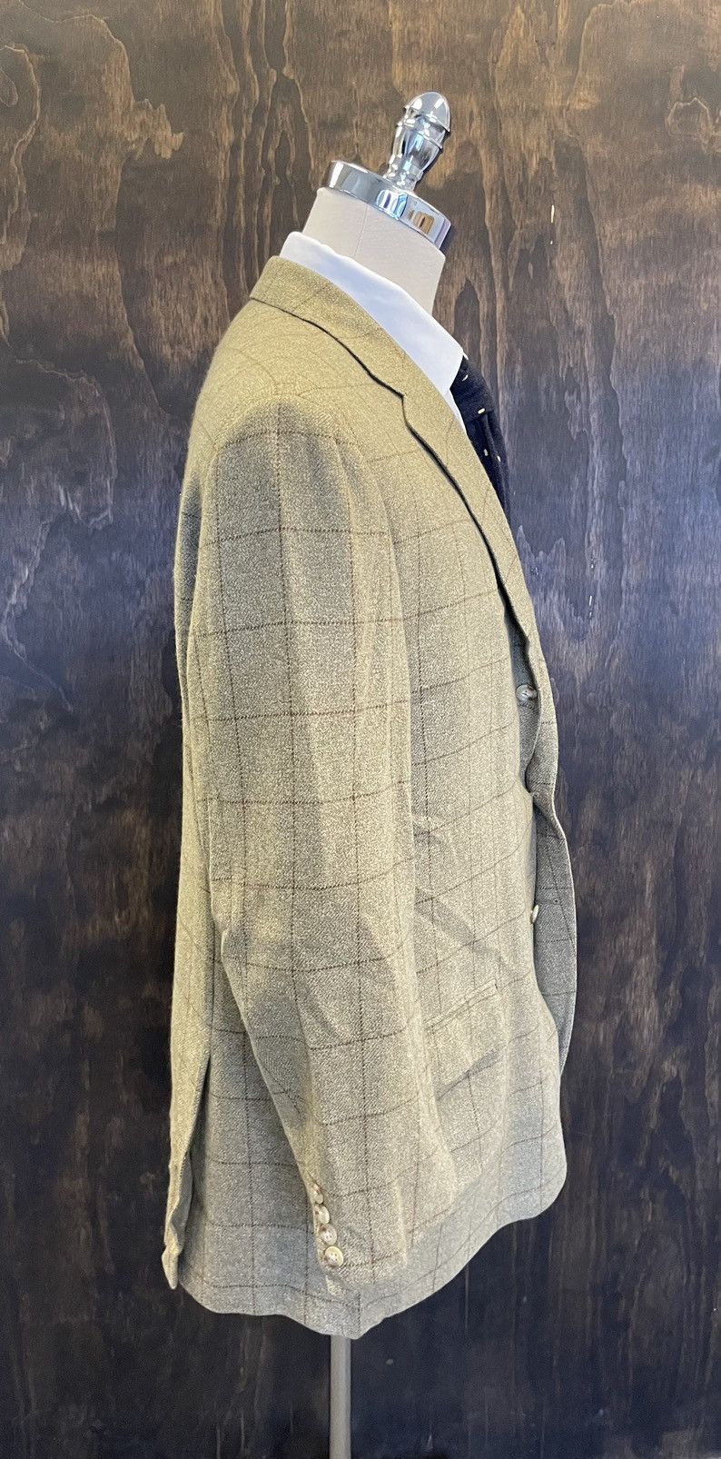Polo Ralph Lauren × Vintage Windowpane Check Cashmere Jacket Size 46R - 5 Thumbnail