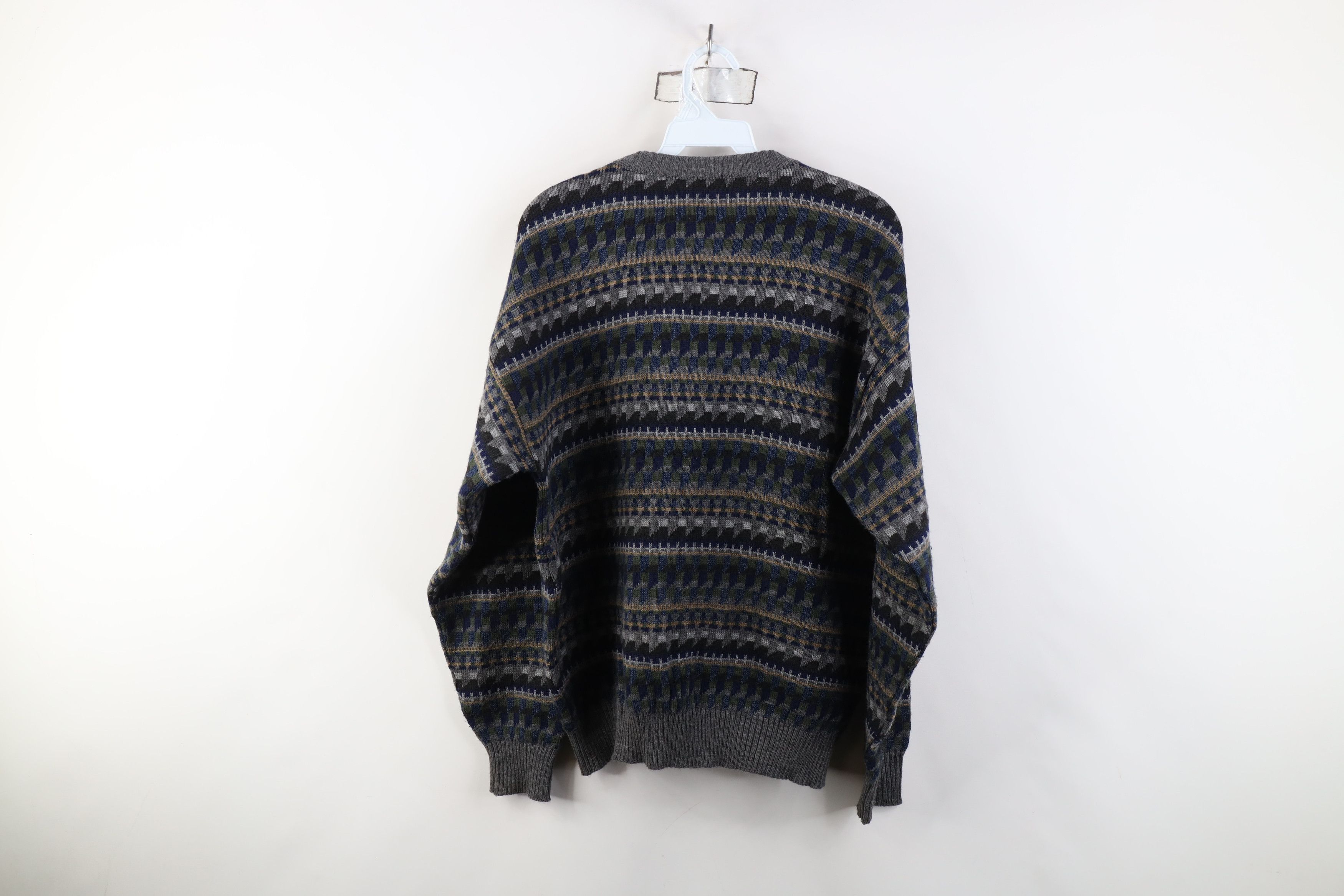 Vintage Vintage 90s Streetwear Tone Fair Isle Knit Crewneck Sweater Size US M / EU 48-50 / 2 - 8 Thumbnail