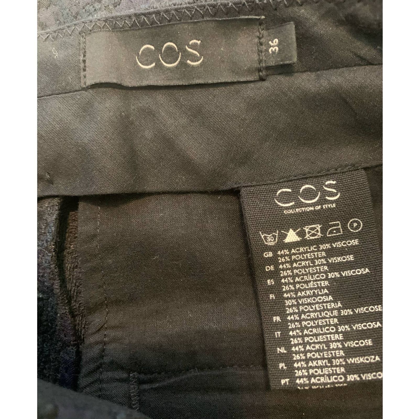 Cos COS black textured straight leg dress pants size EU 36 US 6 Size 28" / US 6 / IT 42 - 4 Thumbnail