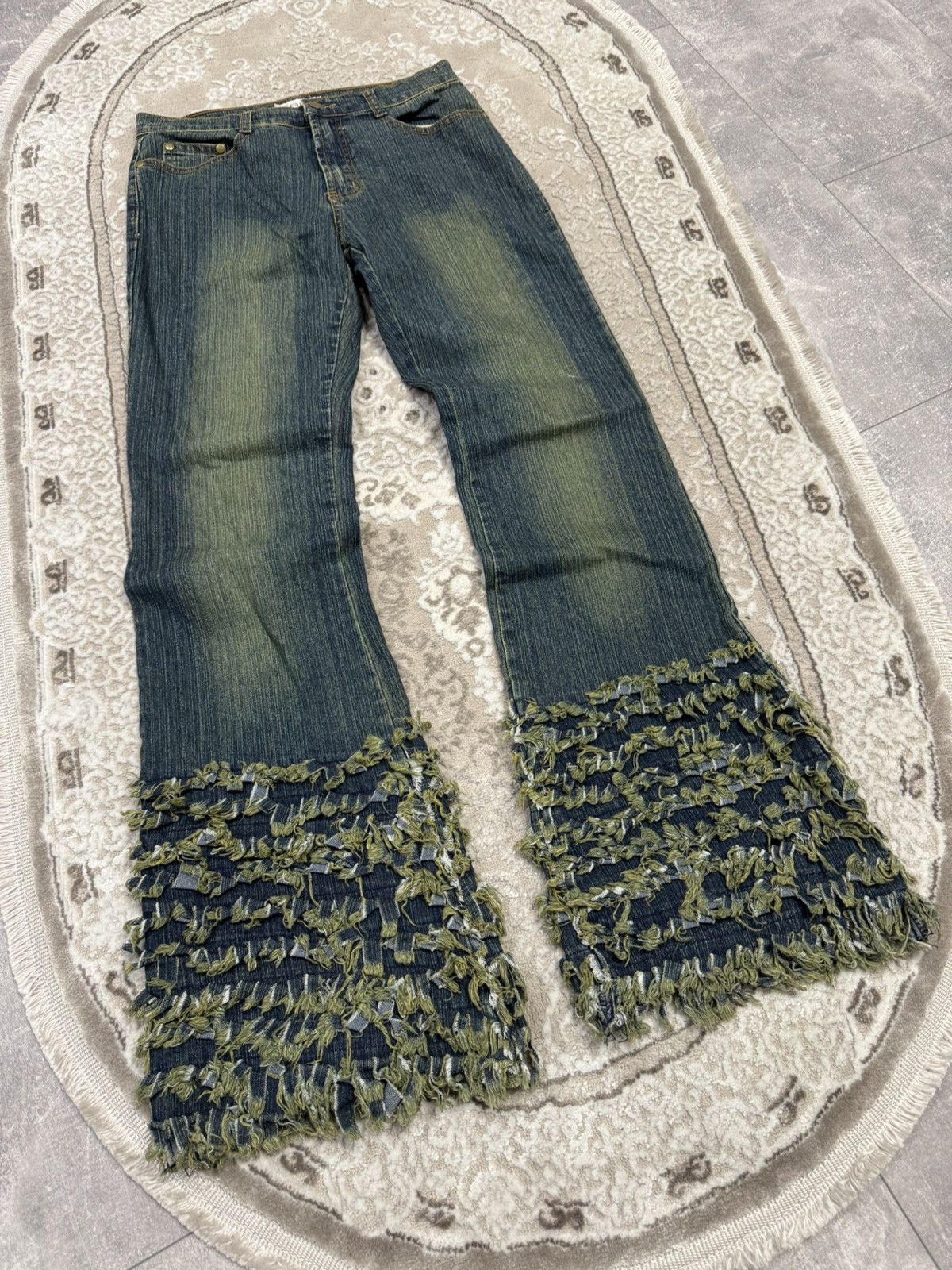 If Six Was Nine Japanese Flared Denim Bootcut Y2K Avant Garde Jeans Size US 31 - 2 Thumbnail