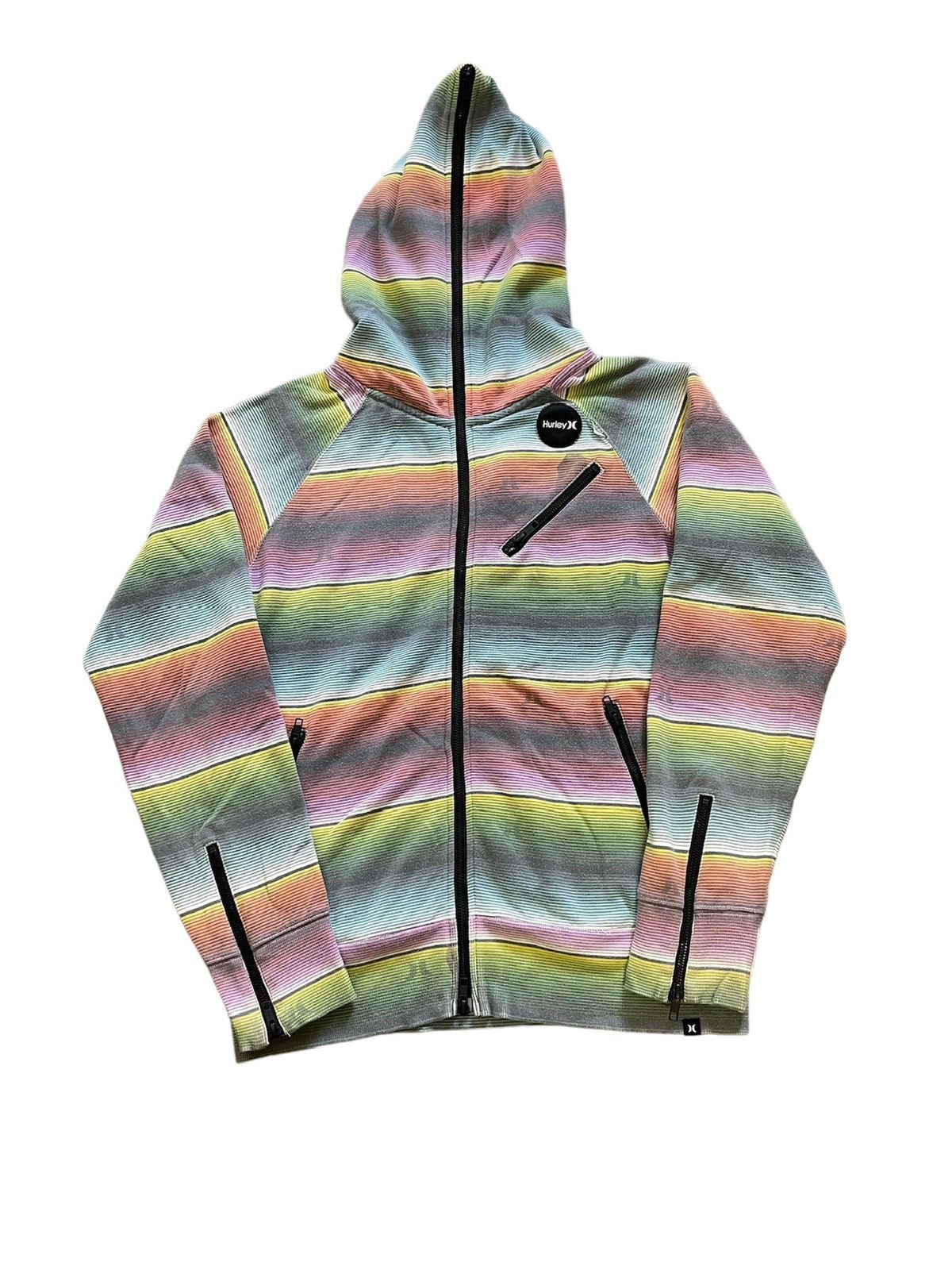 Hurley × Vintage Hurley Striped Full Zip Vintage Sweatshirt Size US S / EU 44-46 / 1 - 1 Thumbnail