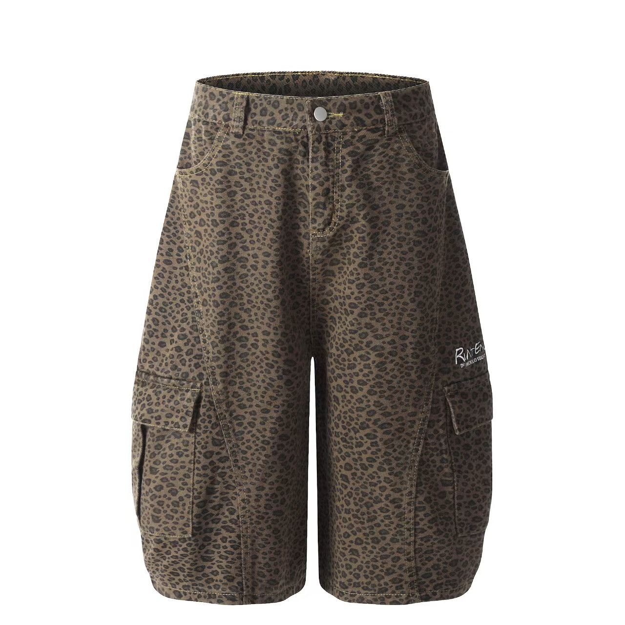 Vintage Vintage Leopard Machete Street Y2K 7/10 Shorts Size US 32 / EU 48 - 1 Thumbnail