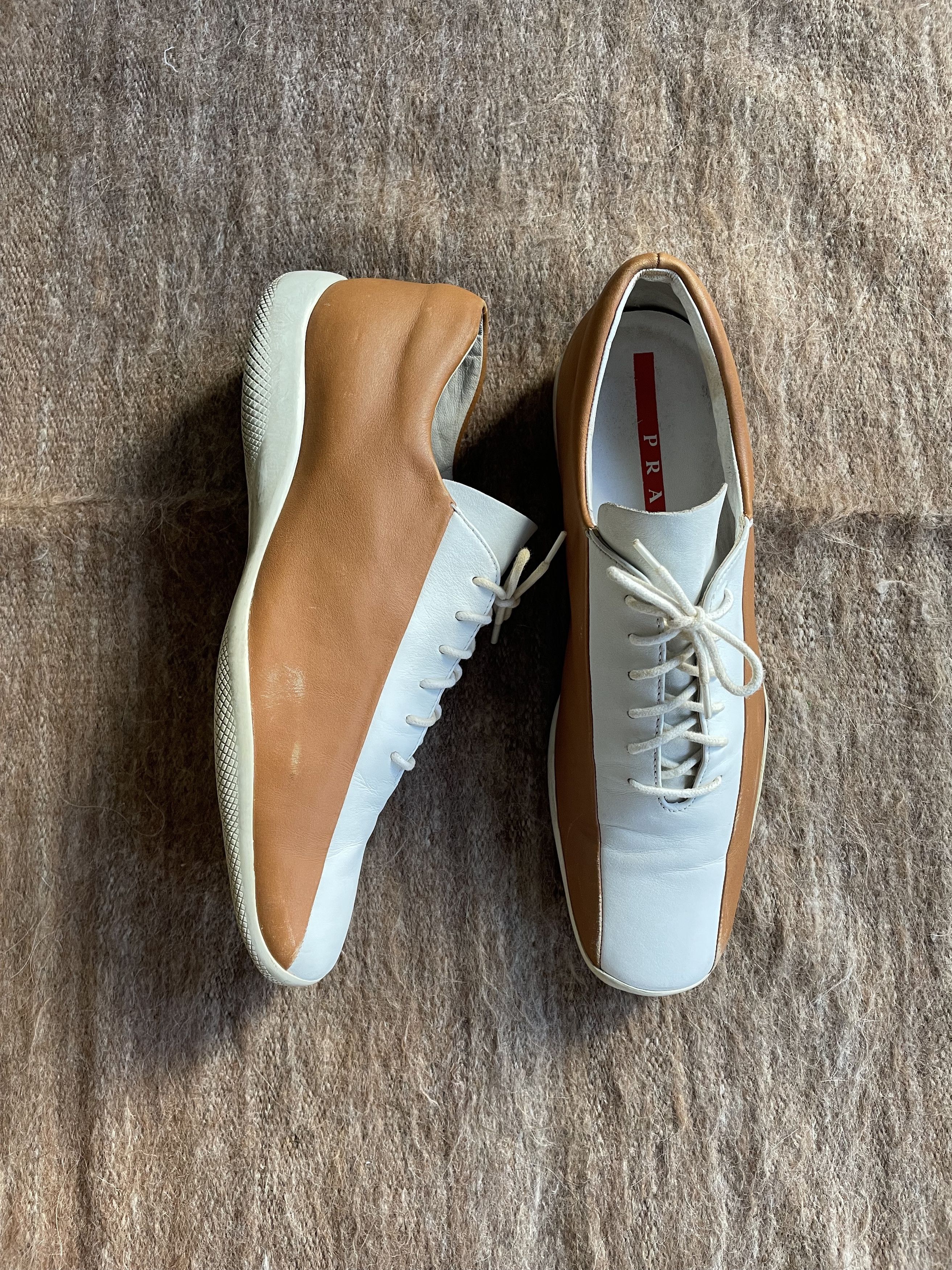 Prada Prada Laced Moccasins In Cognac Leather | Grailed