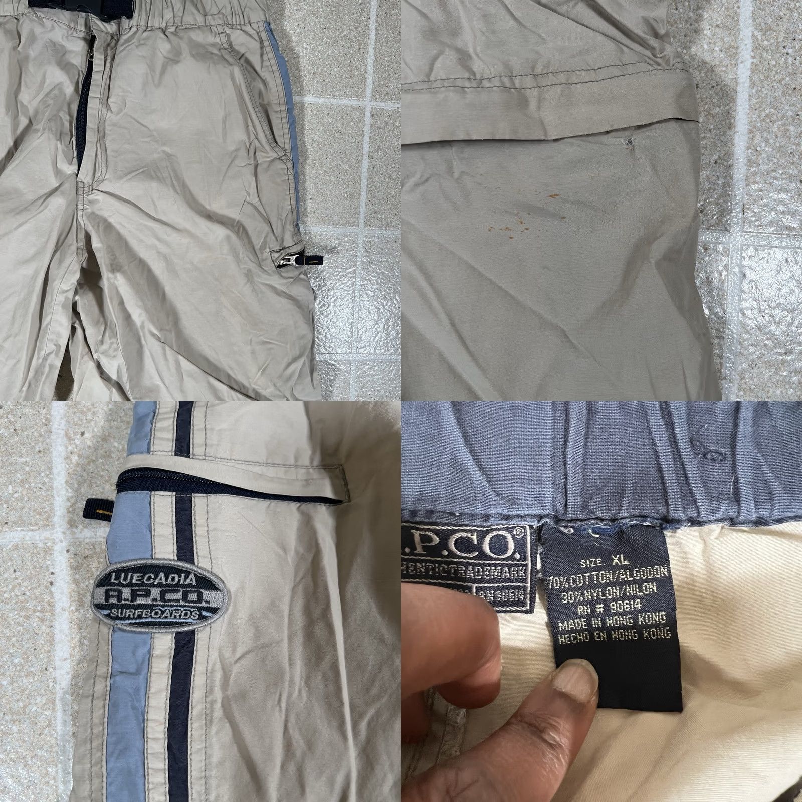 CO VINTAGE APCO Pants Men 32x28 Beige Convertible Cargo Zip Pocket Baggy Size US 32 / EU 48 - 8 Thumbnail