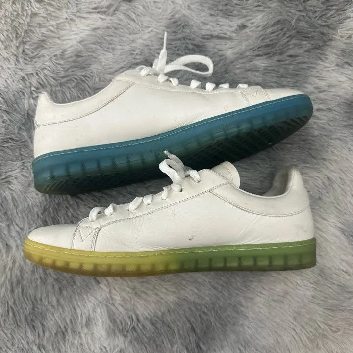 Louis Vuitton Louis Vuitton Luxurious White Blue Sneakers for Men -2508 Size US 8 / EU 41 - 3 Thumbnail