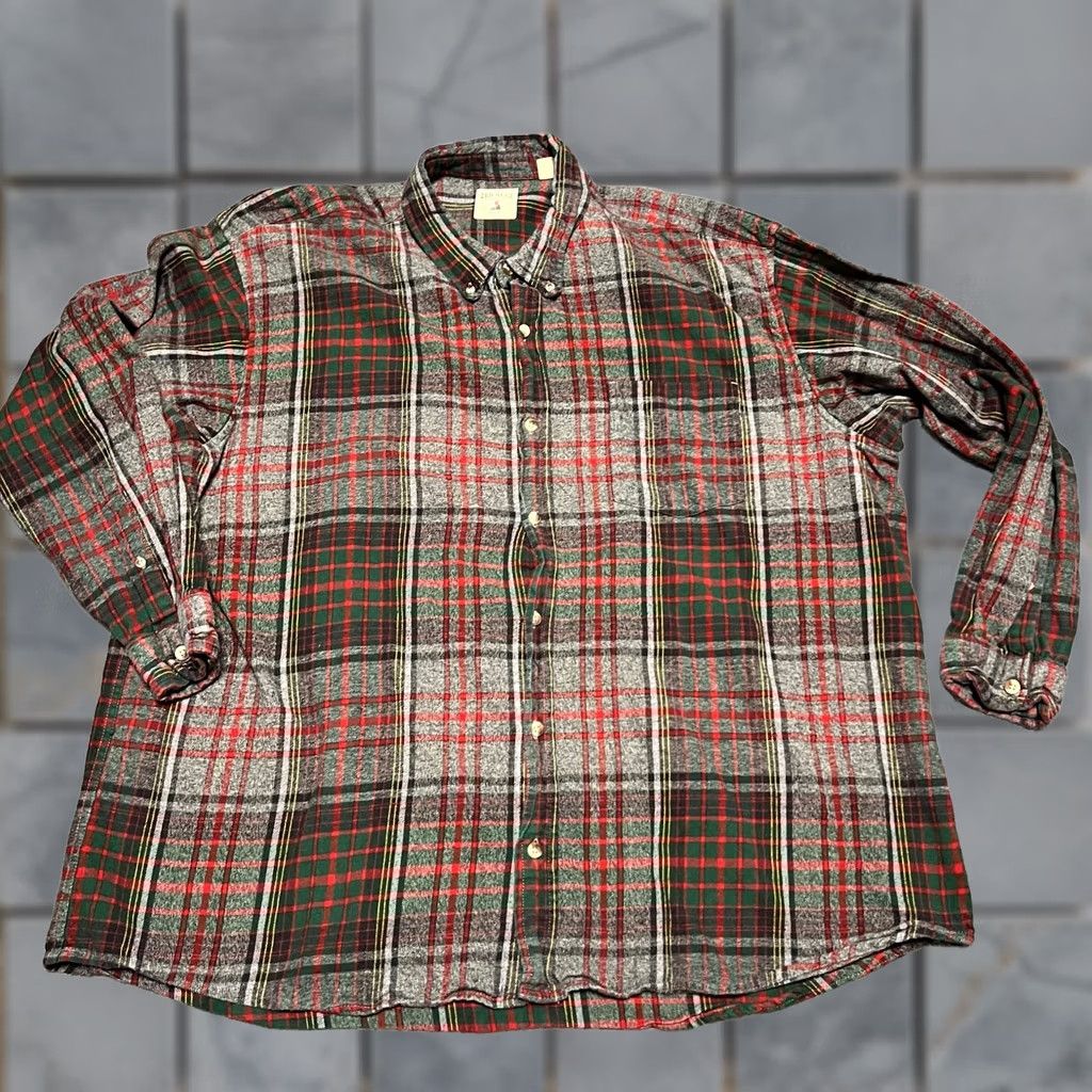 Vintage VINTAGE Red Head Flannel Shirt Mens 4XL Plaid Green Red Button Hunting Mens Size US XXL / EU 58 / 5 - 1 Thumbnail