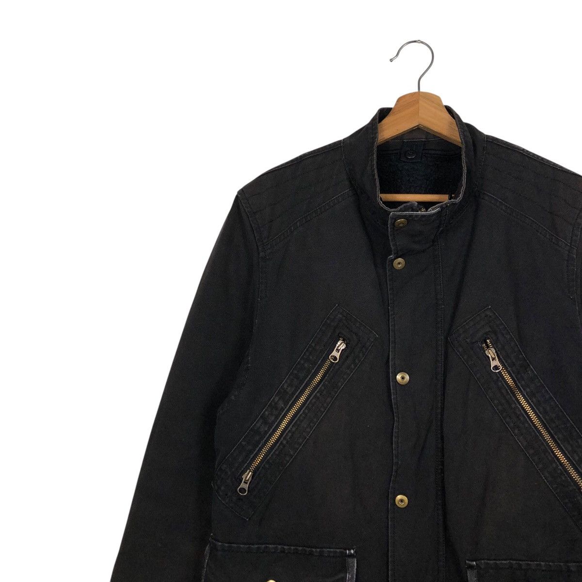 PPFM Rich Black Biker Jacket PPFM Asymmetrical Pocket Punk Style Size US M / EU 48-50 / 2 - 8 Thumbnail
