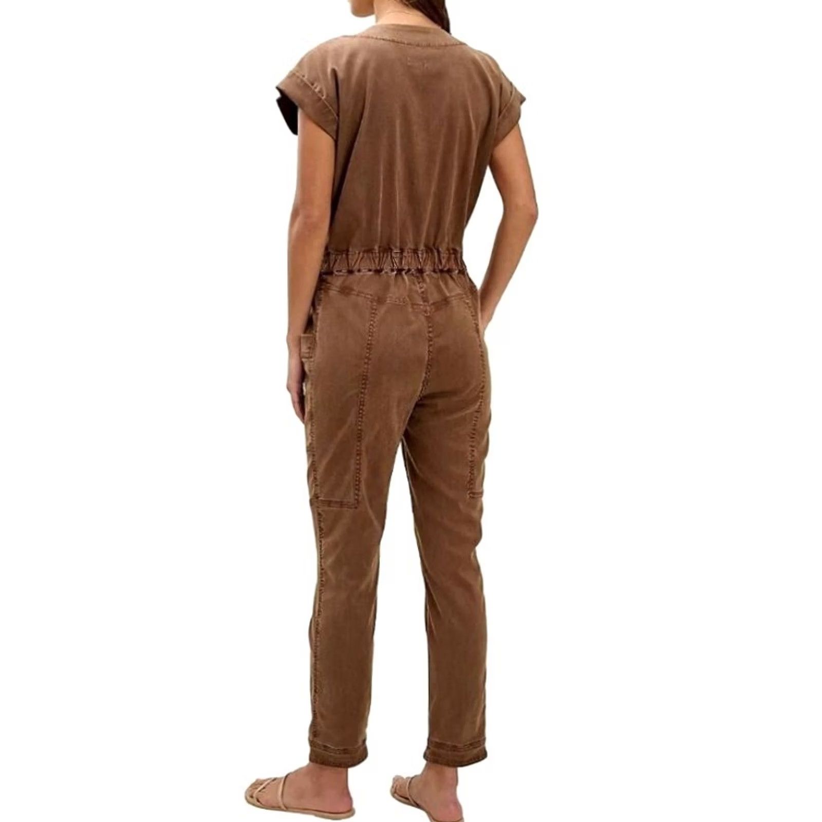 Splendid Mary Lawless Lee X Splendid Utility Zipper V-Neck Rompers & Jumpsuits Size XS Size 26" / US 2 / IT 38 - 2 Thumbnail