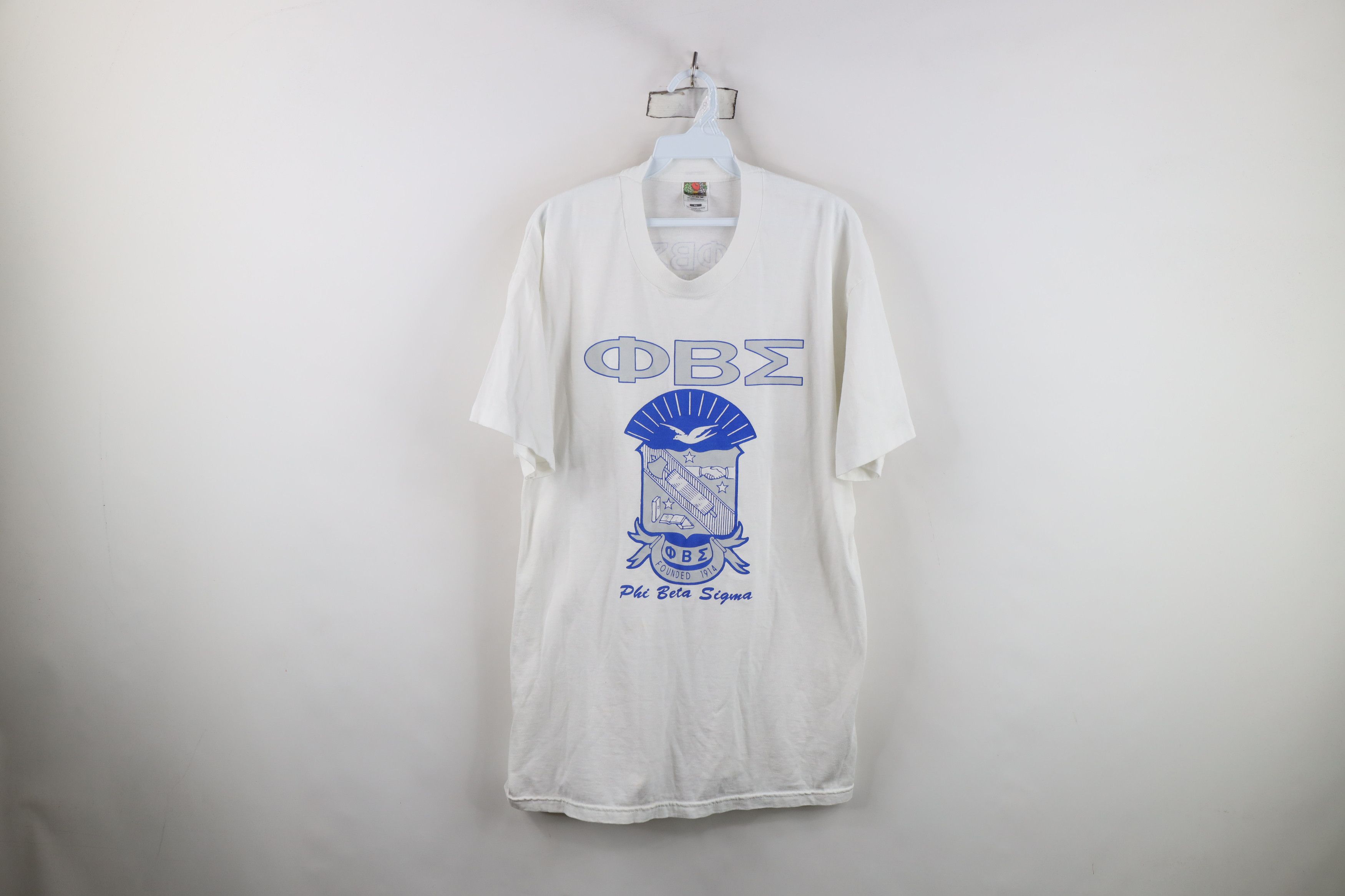 Vintage Vintage 90s Beta Sigma Fraternity Short Sleeve T-Shirt USA Size US XL / EU 56 / 4 - 1 Thumbnail
