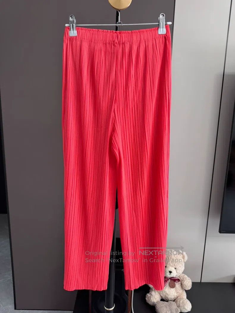 Issey Miyake Issey Miyake Orange-red Straight Trousers Size 25" / US 0 / IT 36 - 2 Thumbnail