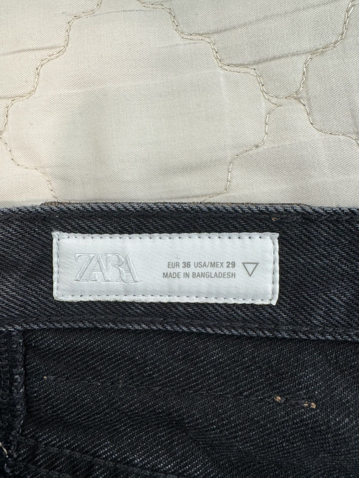 Zara Zara Straight Fit Denim Jeans Charcoal Vintage Black Size 29 Size US 29 - 3 Thumbnail