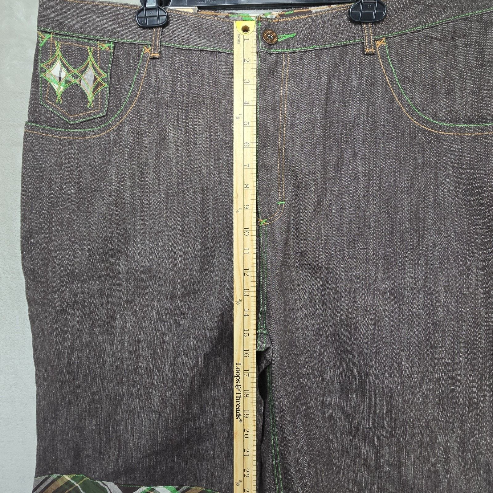 Other Vintage Kno Betta Denim Shorts Mens 42 Y2K Baggy Plaid Size US 42 / EU 58 - 12 Thumbnail