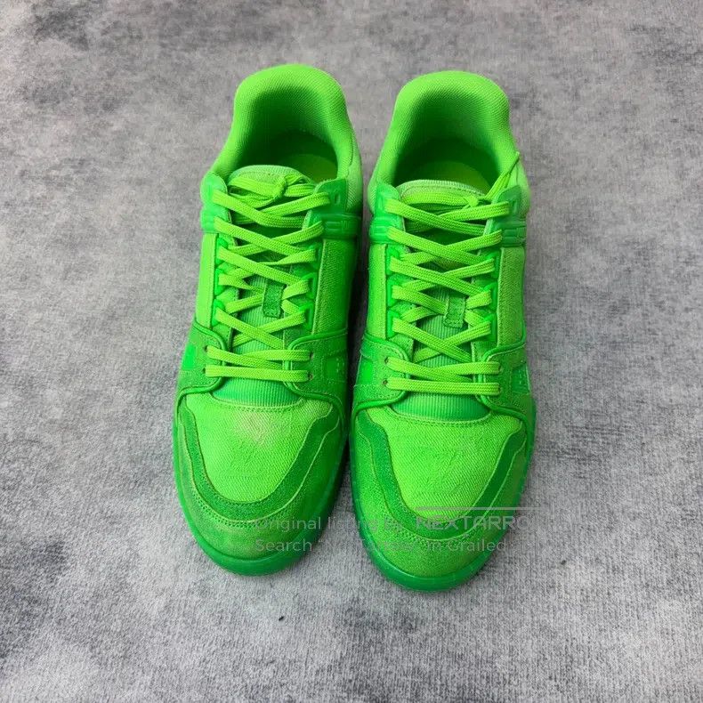 Louis Vuitton Louis Vuitton Trainer Monogram Denim Fluorescent Green sho Size US 7.5 / EU 40-41 - 2 Thumbnail