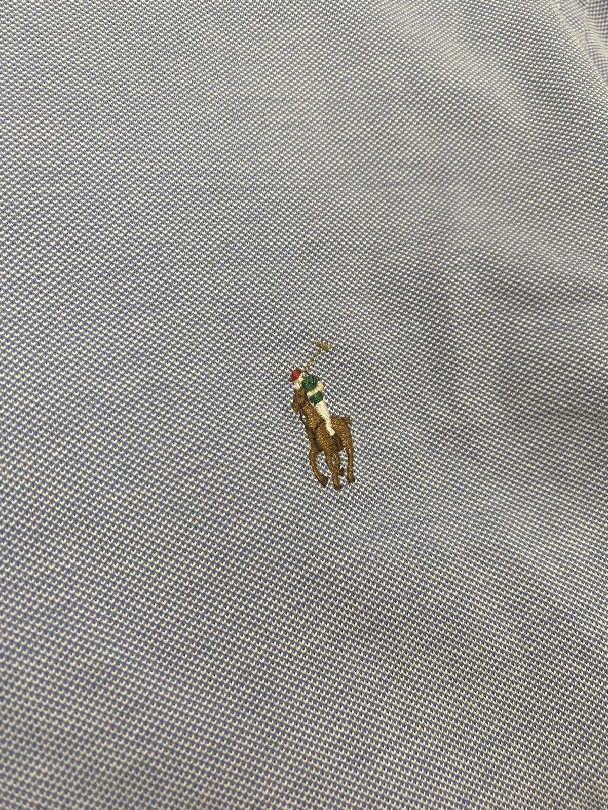 Polo Ralph Lauren × Ralph Lauren × Vintage Polo Ralph Lauren Knit Oxford Blue Shirt Buttons Up Size US XL / EU 56 / 4 - 4 Thumbnail