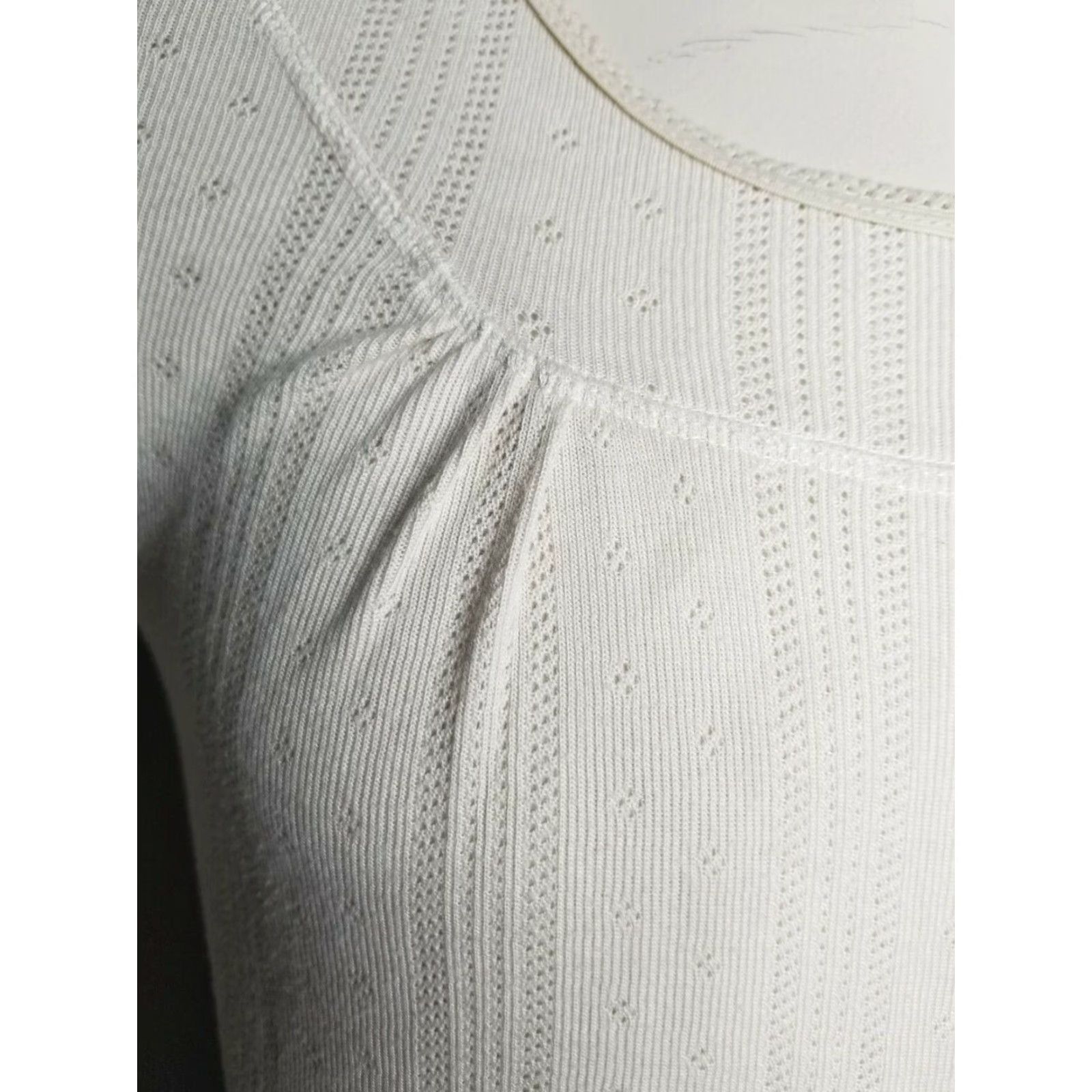 Athleta Athleta Striped Long Sleeve Shirt Top Women's Medium Beige Size M / US 6-8 / IT 42-44 - 3 Thumbnail