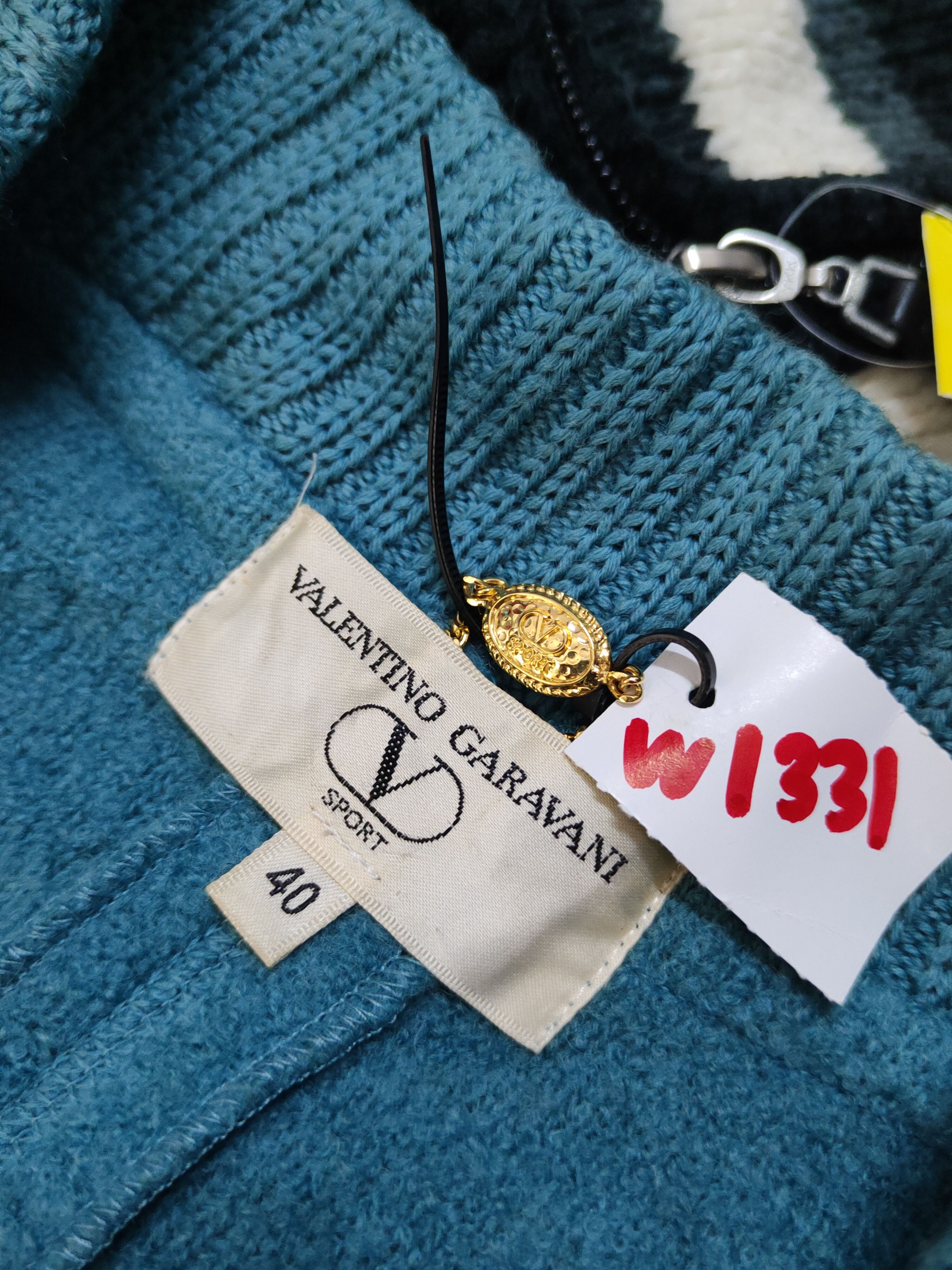 Homespun Knitwear Valentino Garavani Turquoise Knitwear jacket #W1331 Size S / US 4 / IT 40 - 13 Thumbnail