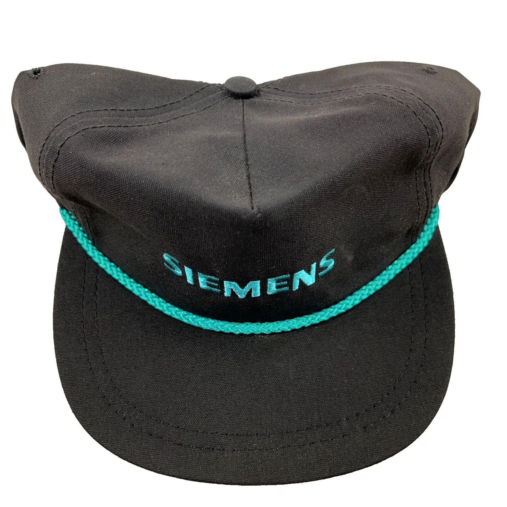 Coal VINTAGE Siemens Hat Cap Snap Back Trucker Rope Black Blue Made In USA 90s Coal F Size ONE SIZE - 2 Thumbnail