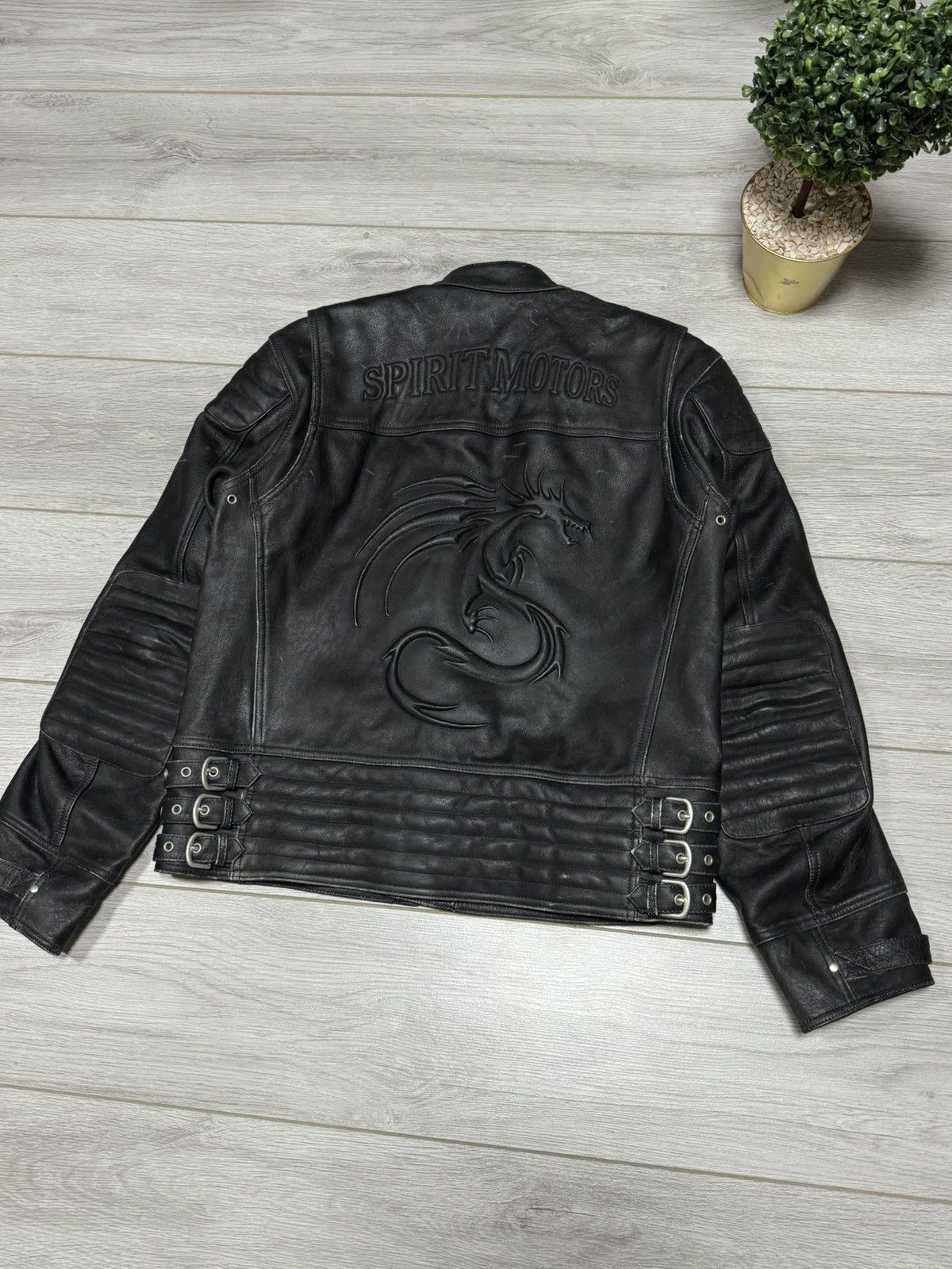 Vintage Polo x Spirit Motors🐉 dragon big logo leather jacket moto Size US L / EU 52-54 / 3 - 15 Thumbnail