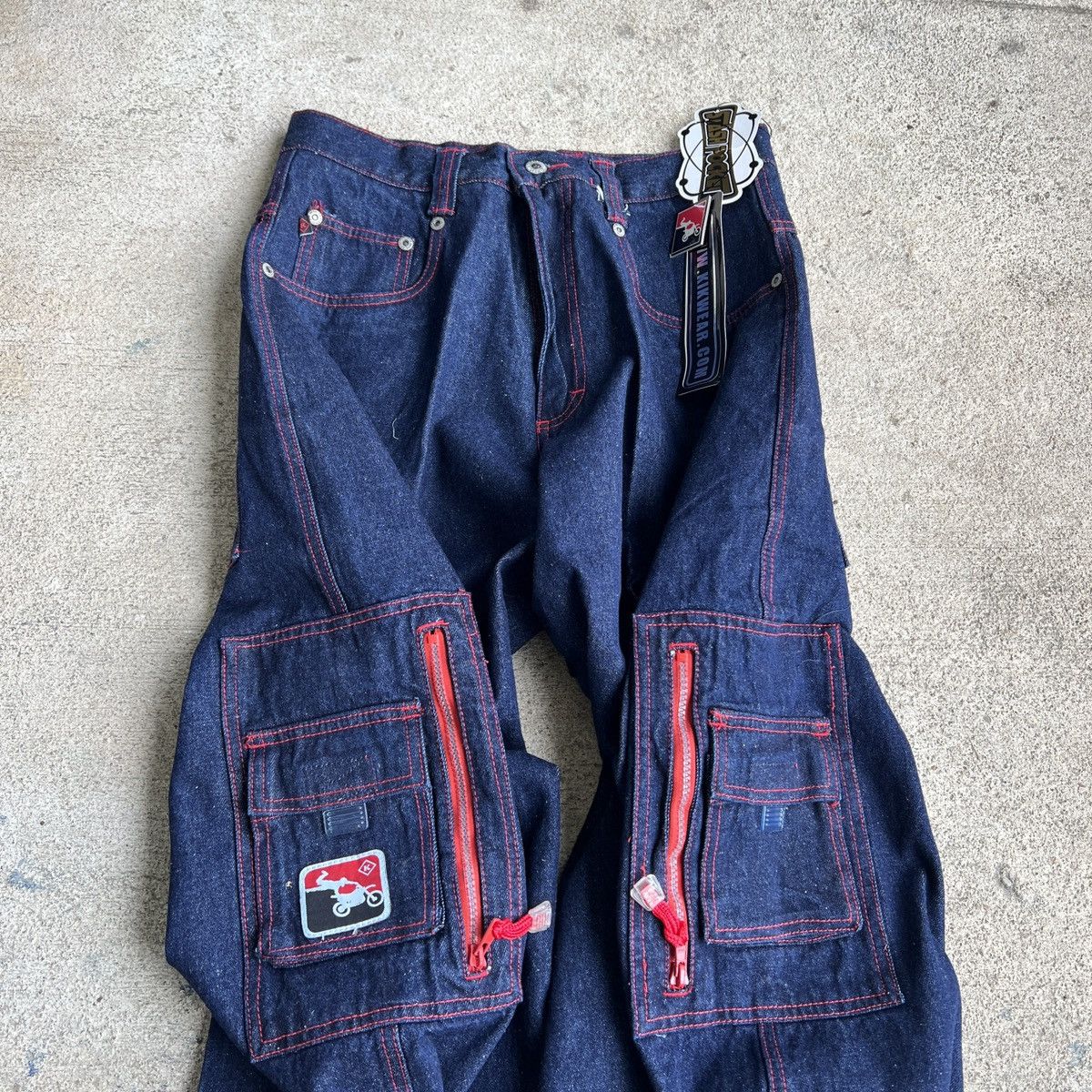 JNCO × Tripp NYC × Vintage Rare Vintage Y2K KIKWEAR Super baggy cargo jeans NWT Size US 30 / EU 46 - 3 Thumbnail