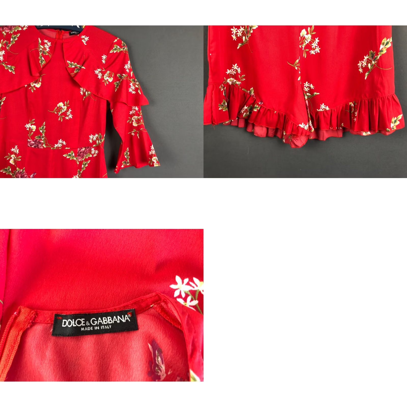 Dolce & Gabbana Dolce&Gabbana Romper Shirt Women Floral Red Viscose One-Size Summer Casual Party/Cocktail Size ONE SIZE - 8 Thumbnail