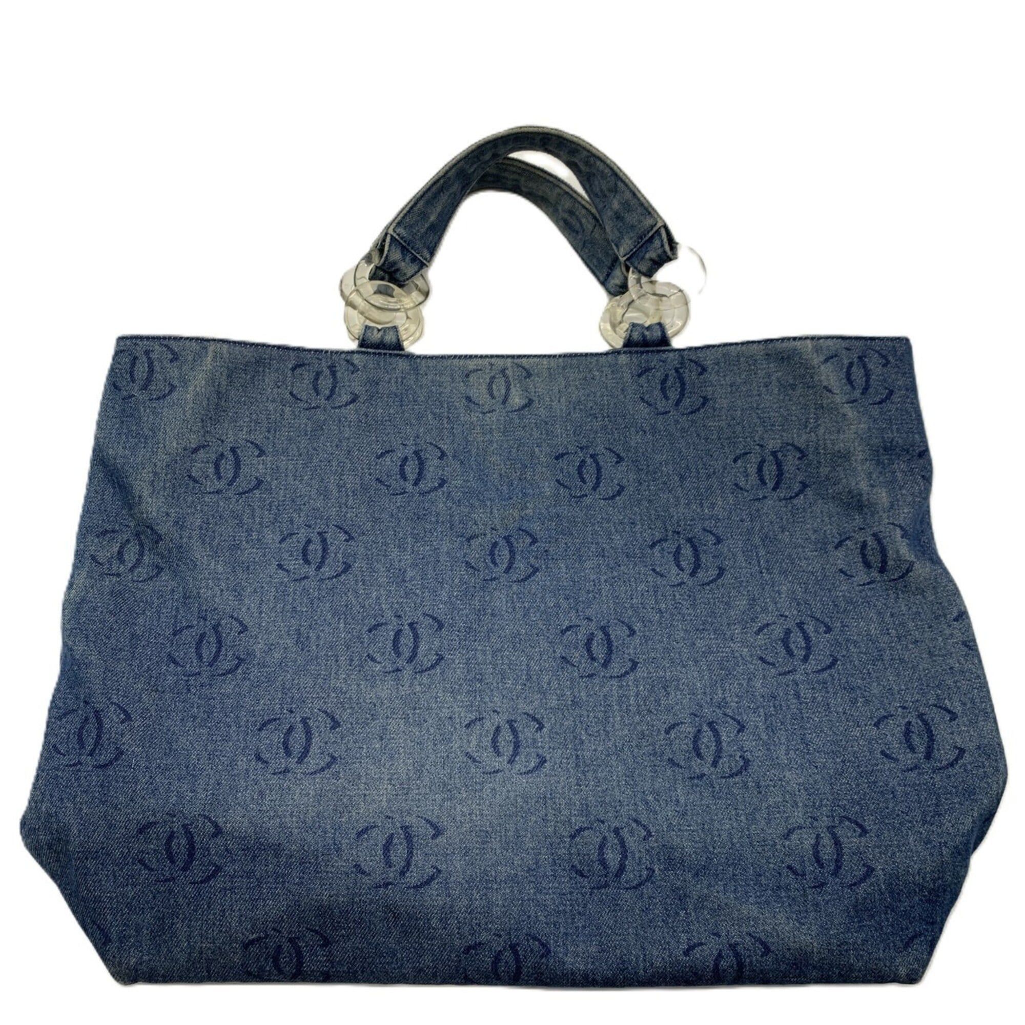 Chanel Chanel Coco Mark Plastic Chain Tote Bag Denim A18091 CHANEL Size ONE SIZE - 1 Thumbnail