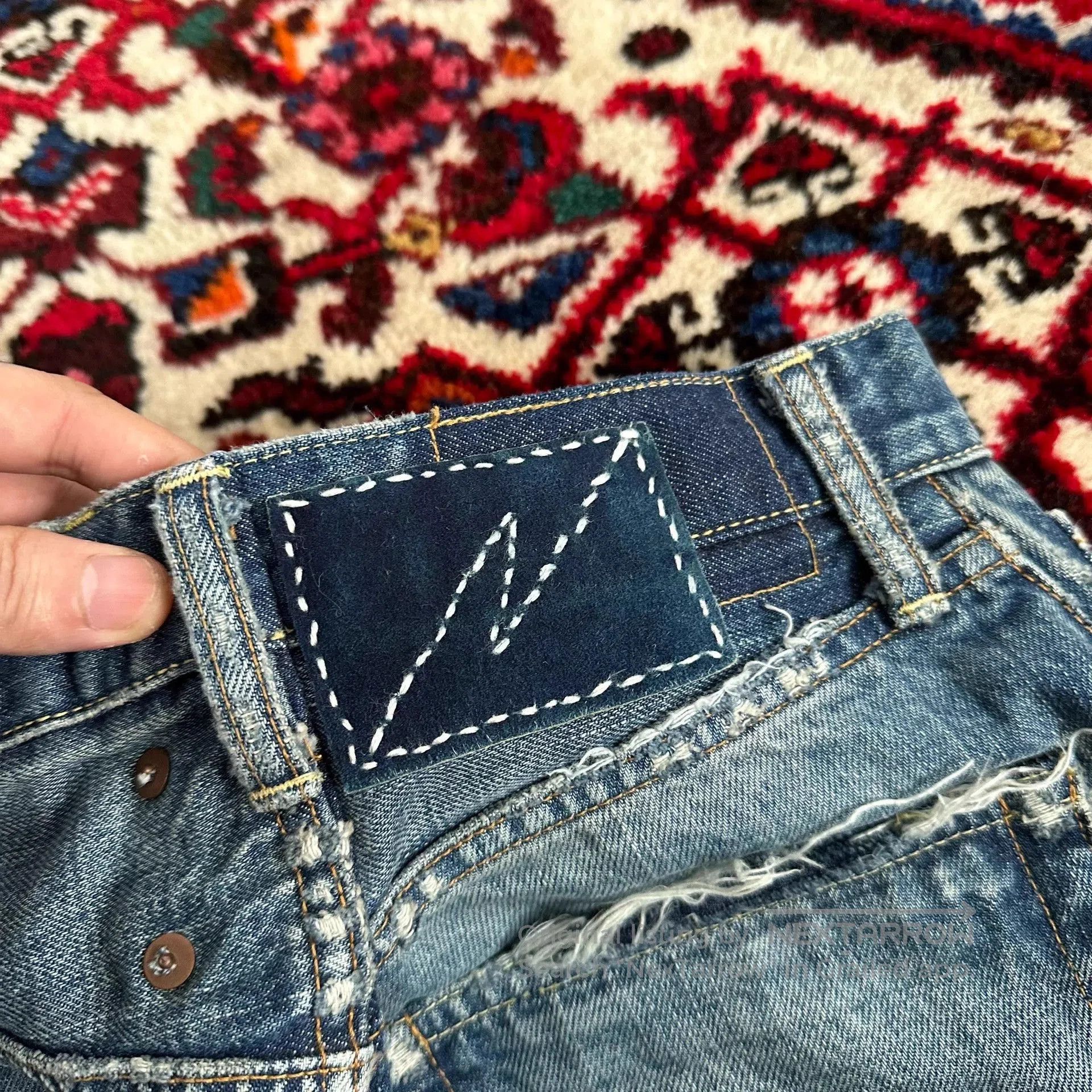 Visvim Distressed Blue Denim Pants Size 32. Size US 32 / EU 48 - 7 Thumbnail